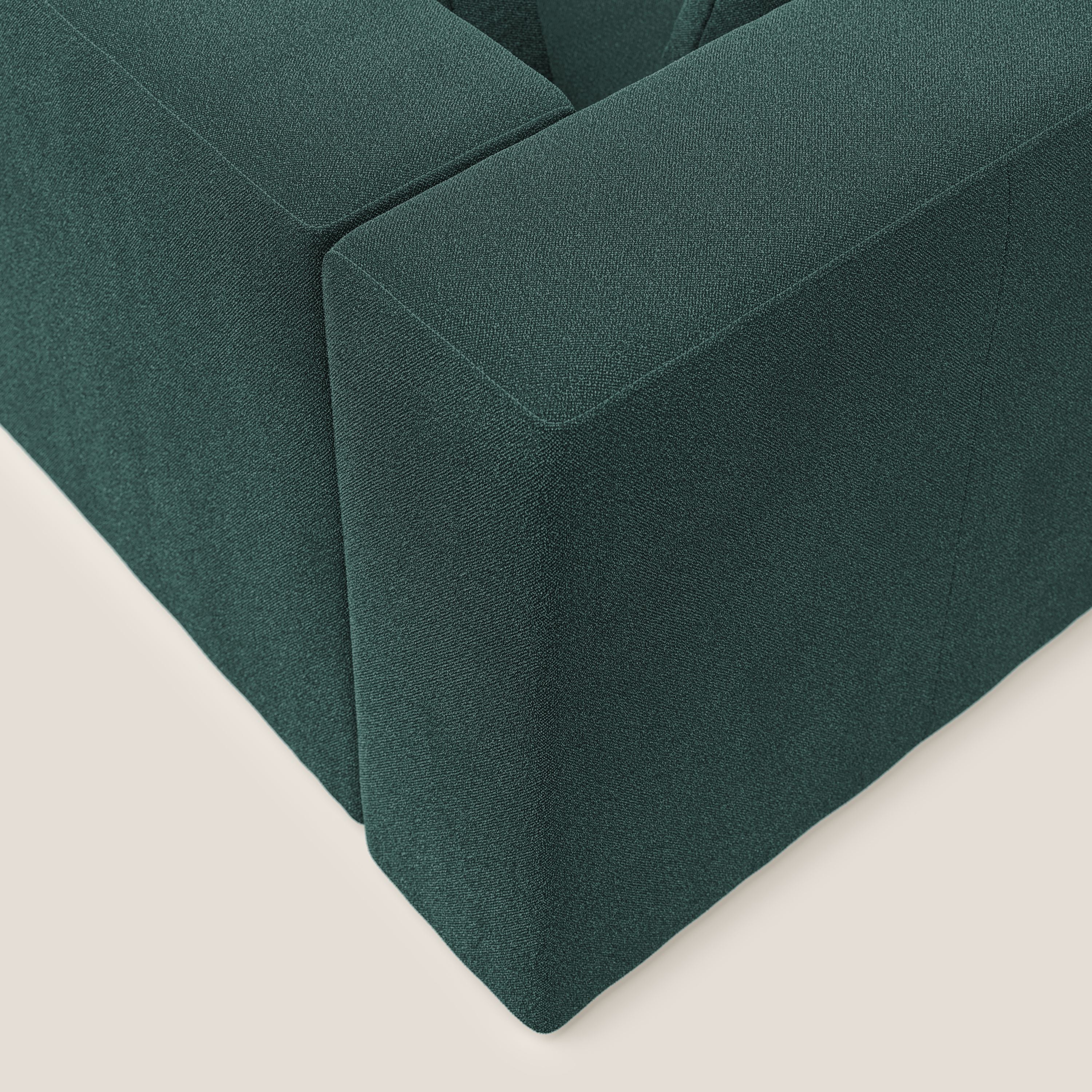 Nettuno divano moderno componibile in morbido tessuto bouclè T07 verde - divani.store