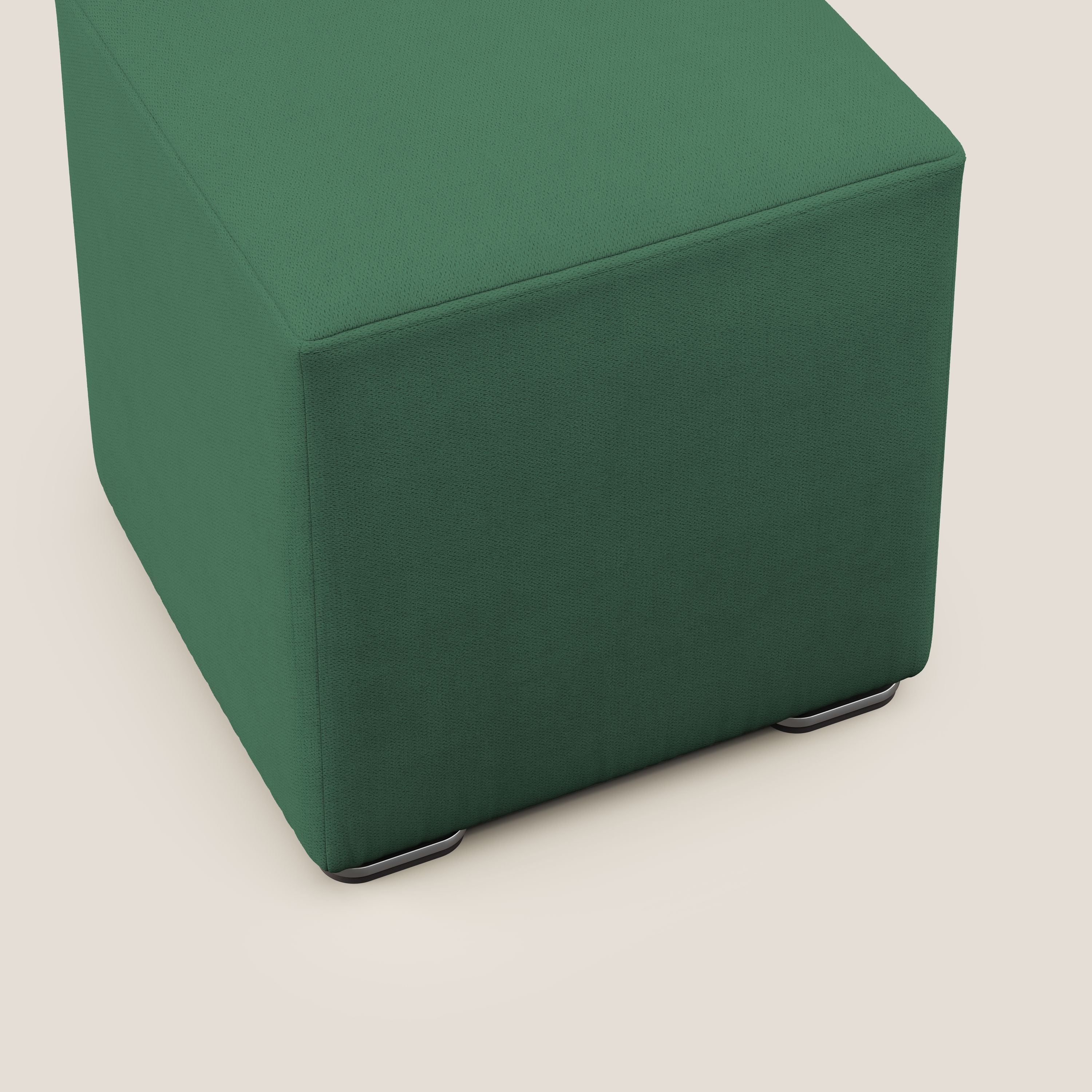 Cube pouf in tessuto morbido impermeabile T02 verde - divani.store