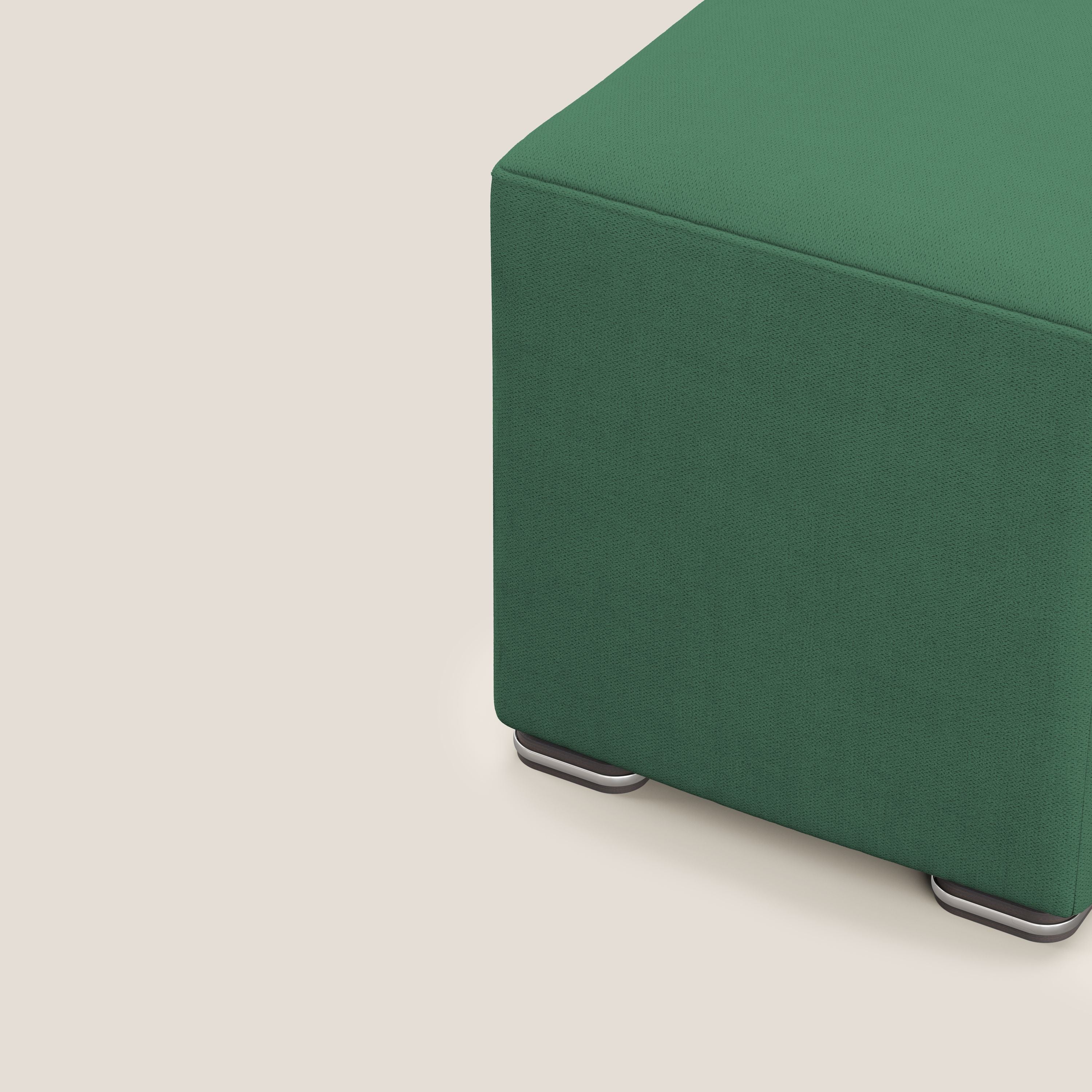 Cube pouf in tessuto morbido impermeabile T02 verde - divani.store