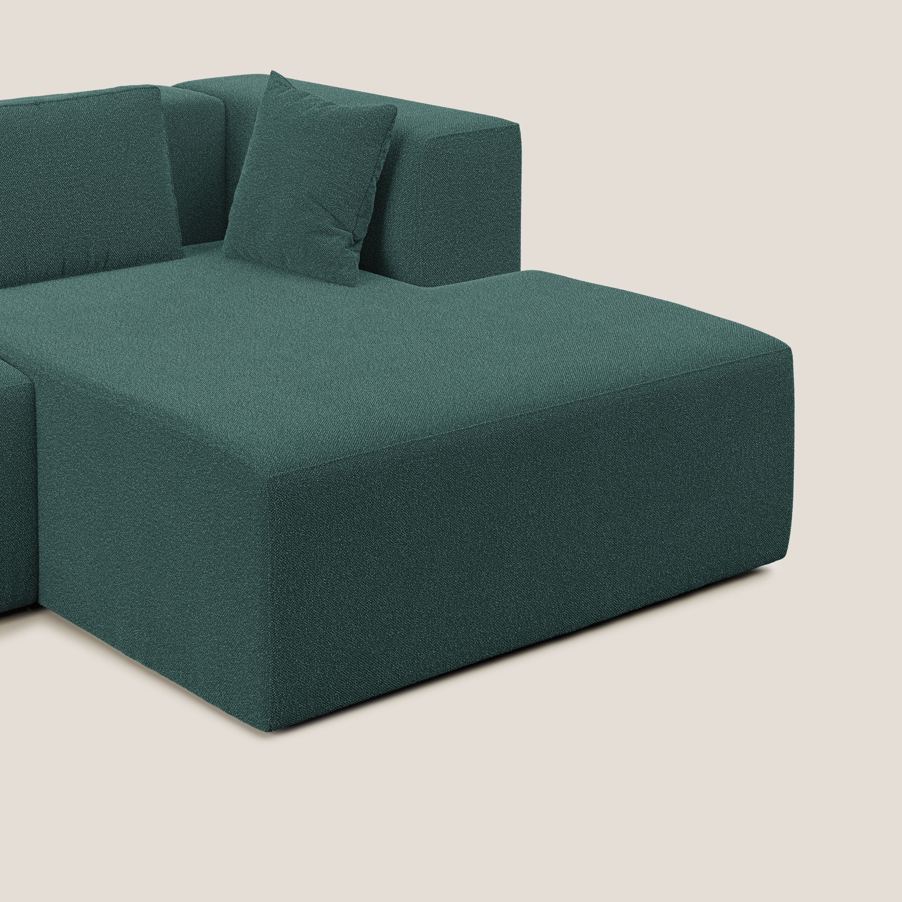 Nettuno divano panoramico in morbido tessuto bouclè T07 verde - divani.store