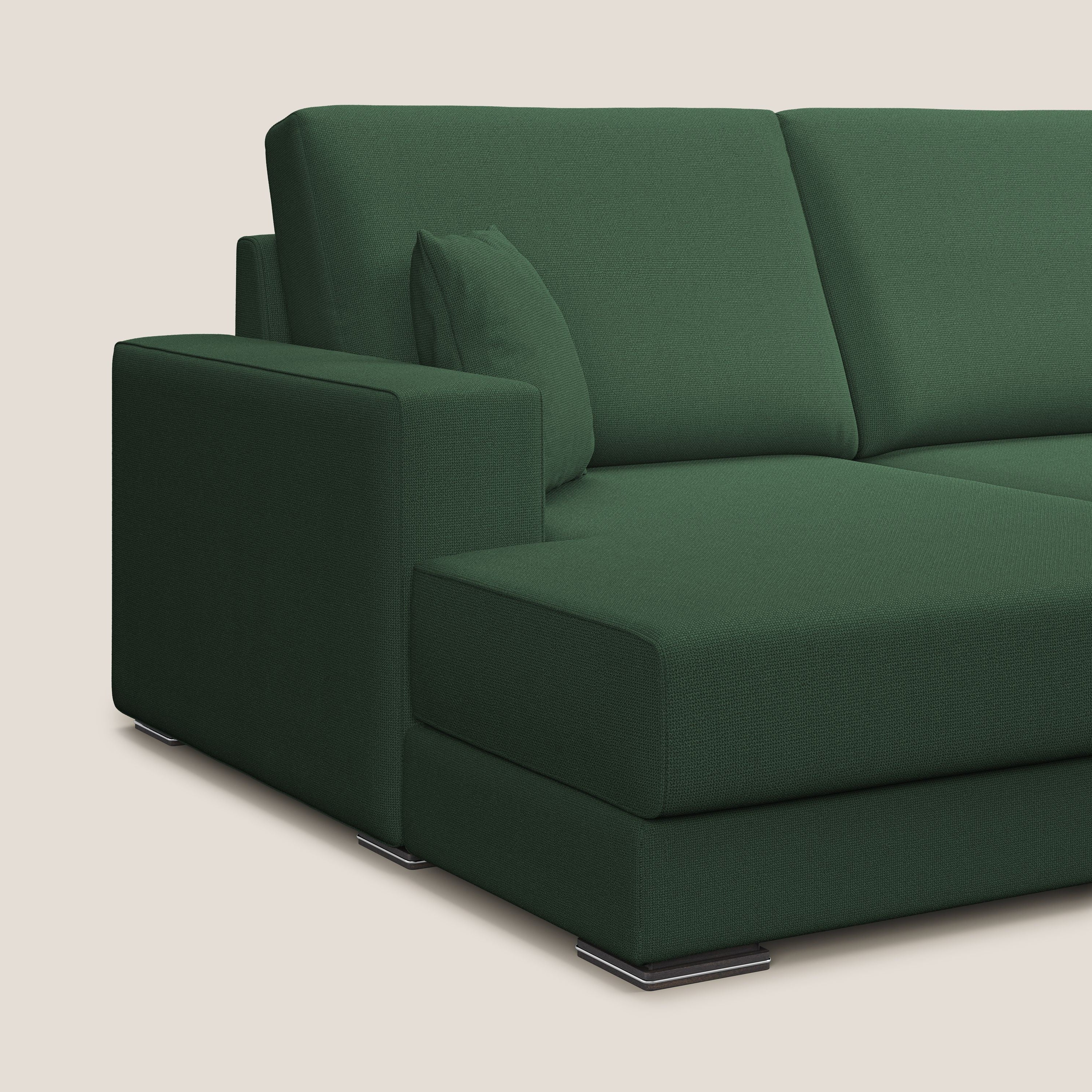 Marte divano angolare 293 cm SINISTRO in tessuto smacchiabile impermeabile T08 VERDE - divani.store