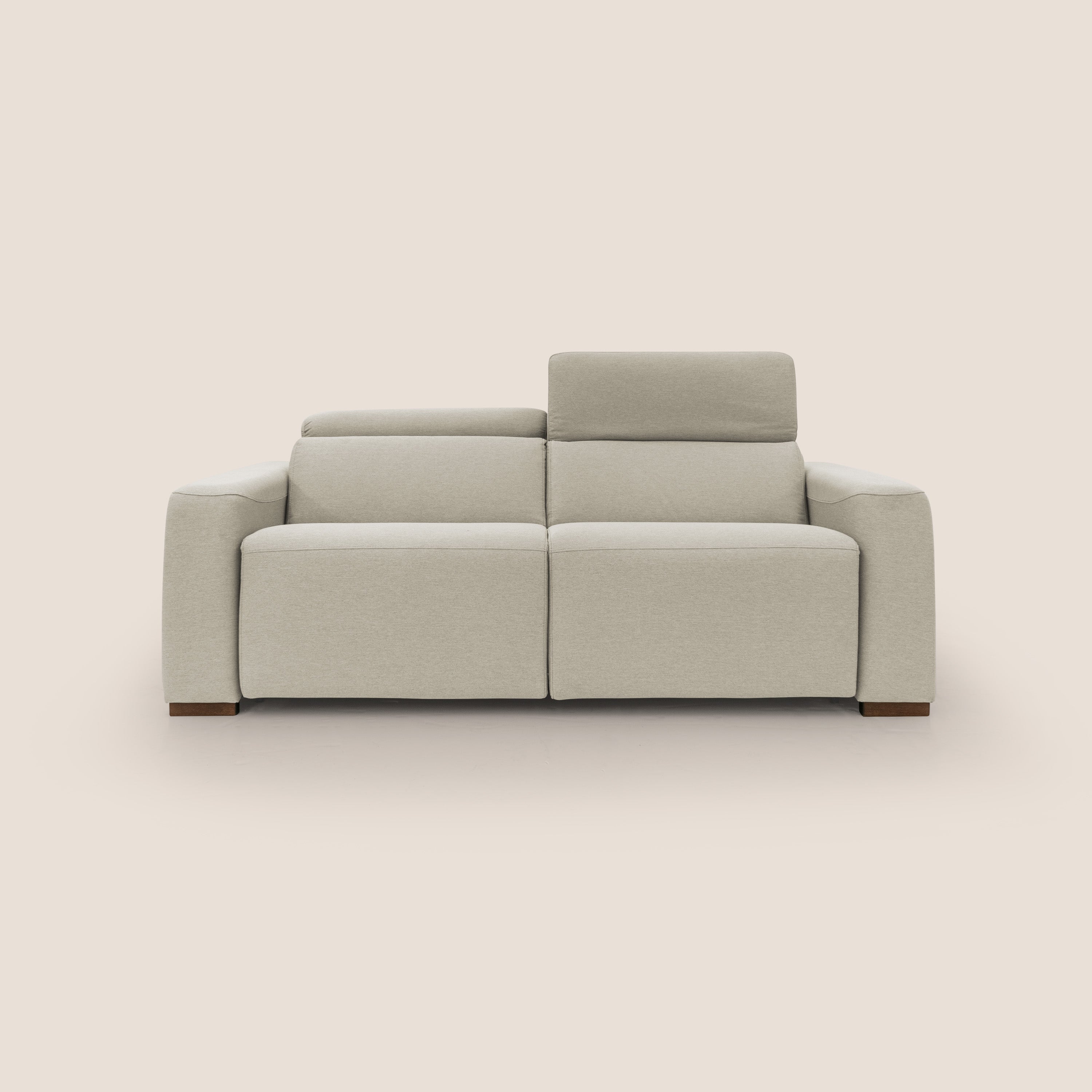 Poseidon divano letto + relax elettrico in tessuto smacchiabile impermeabile T05 panna - divani.store