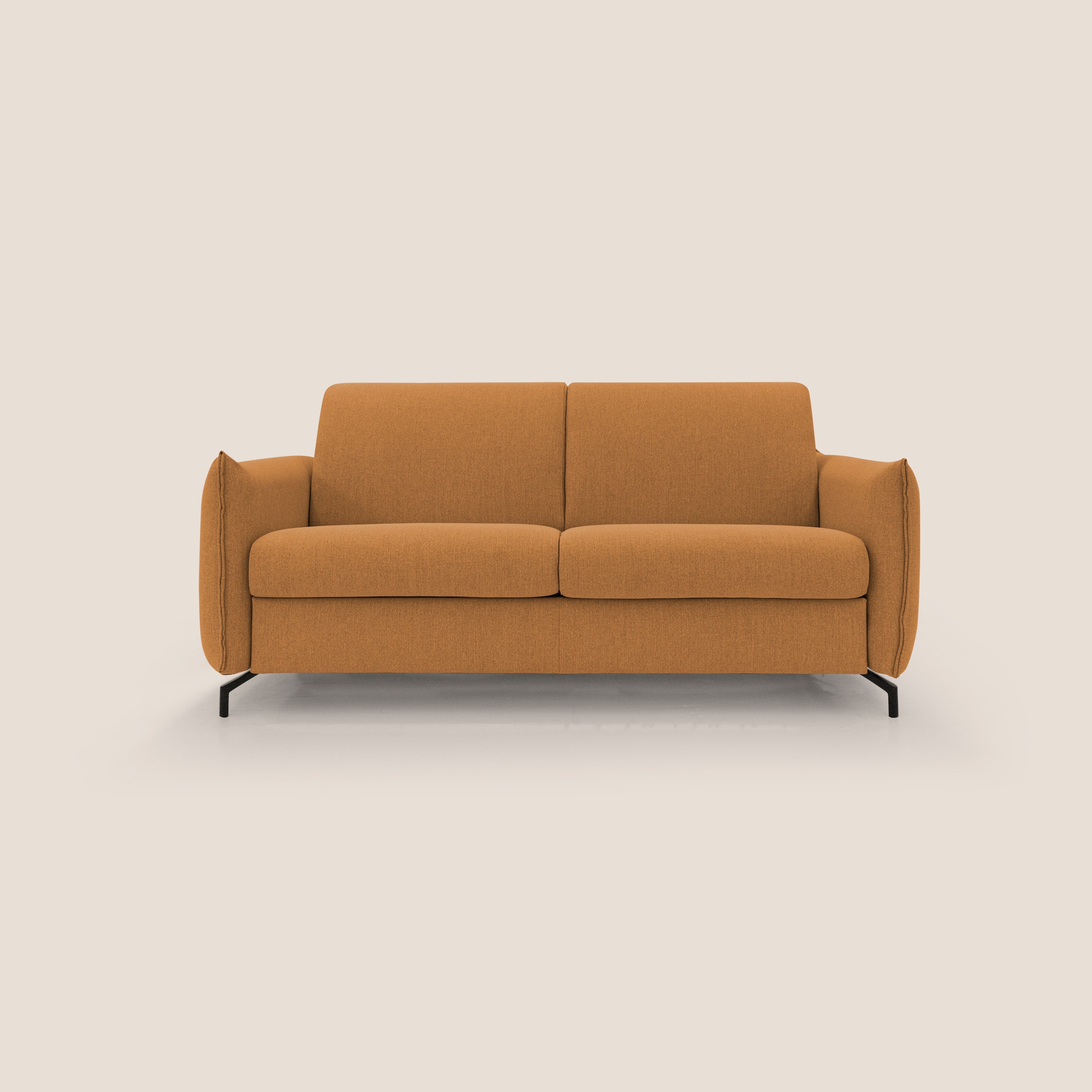 Scarlet divano letto in tessuto misto cotone impermeabile T19 arancio - divani.store