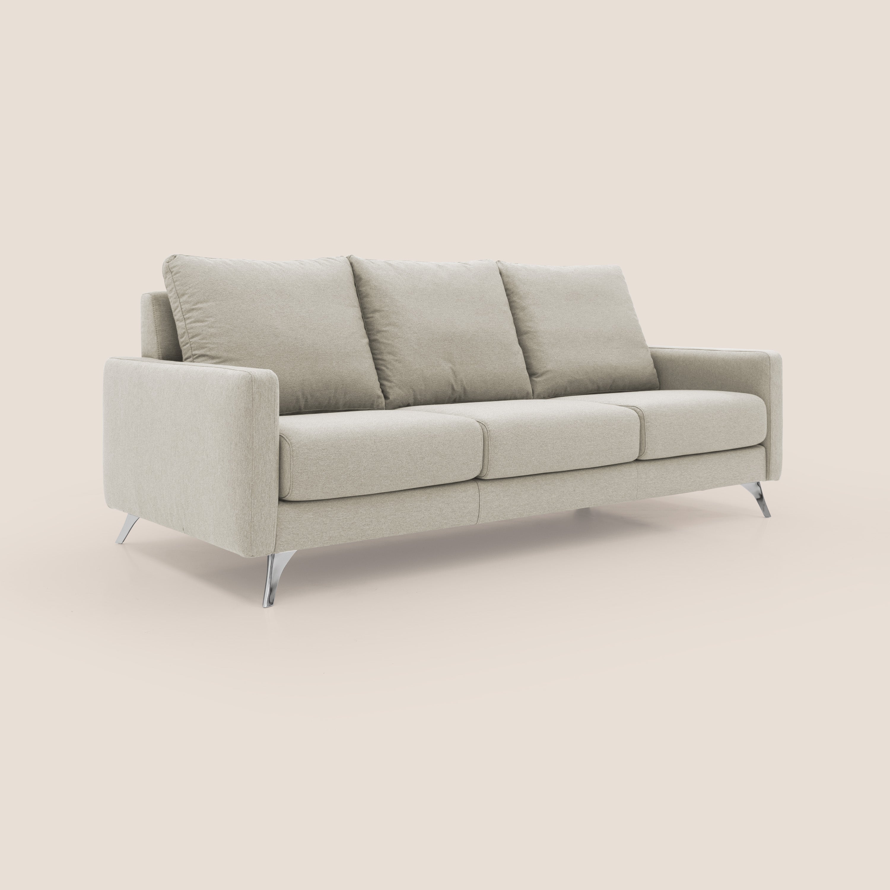 Klimt divano con 3 sedute allungabili e schienali in piuma d'oca in tessuto smacchiabile T05 panna - divani.store