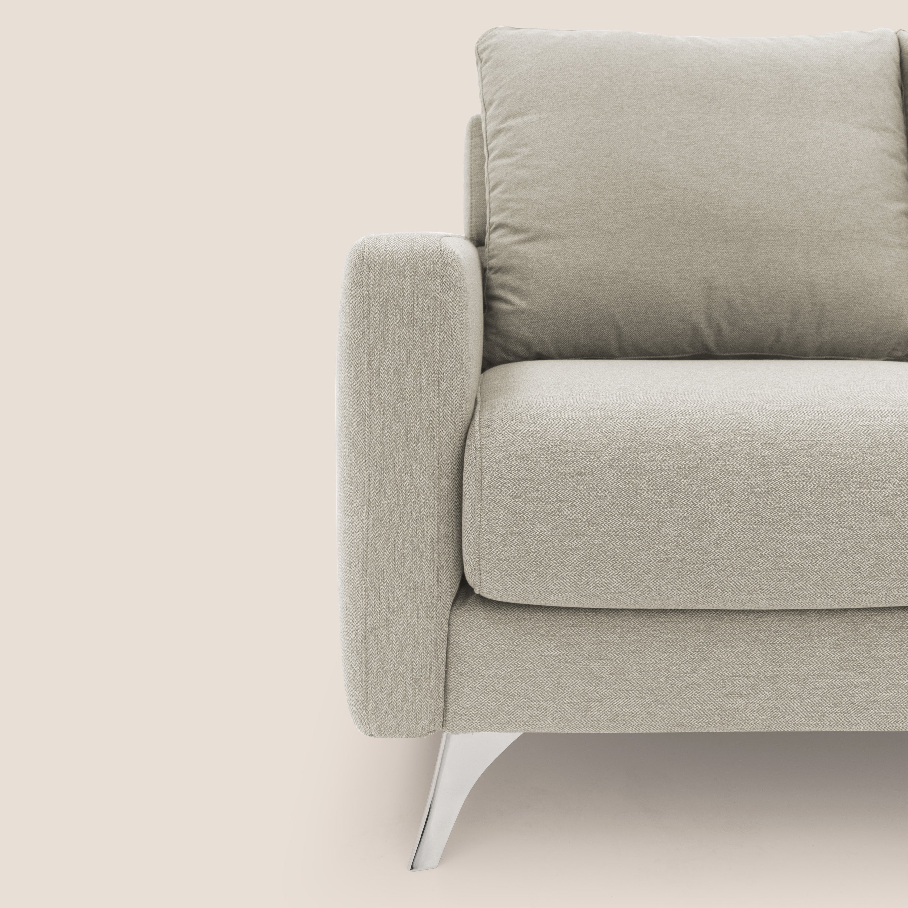 Klimt Divano angolare con sedute scorrevoli in tessuto morbido smacchiabile T05 panna - divani.store