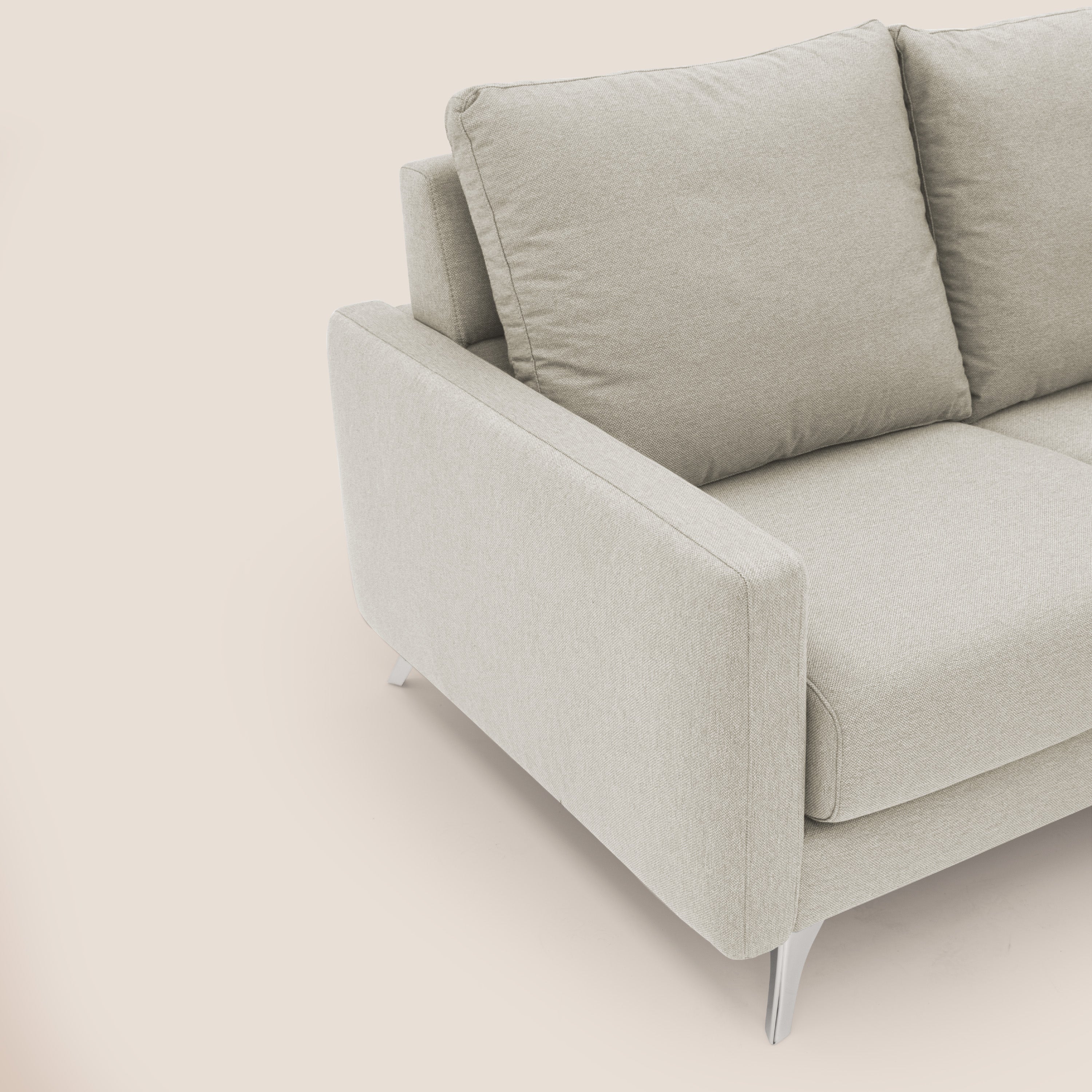 Klimt Divano angolare con sedute scorrevoli in tessuto morbido smacchiabile T05 panna - divani.store