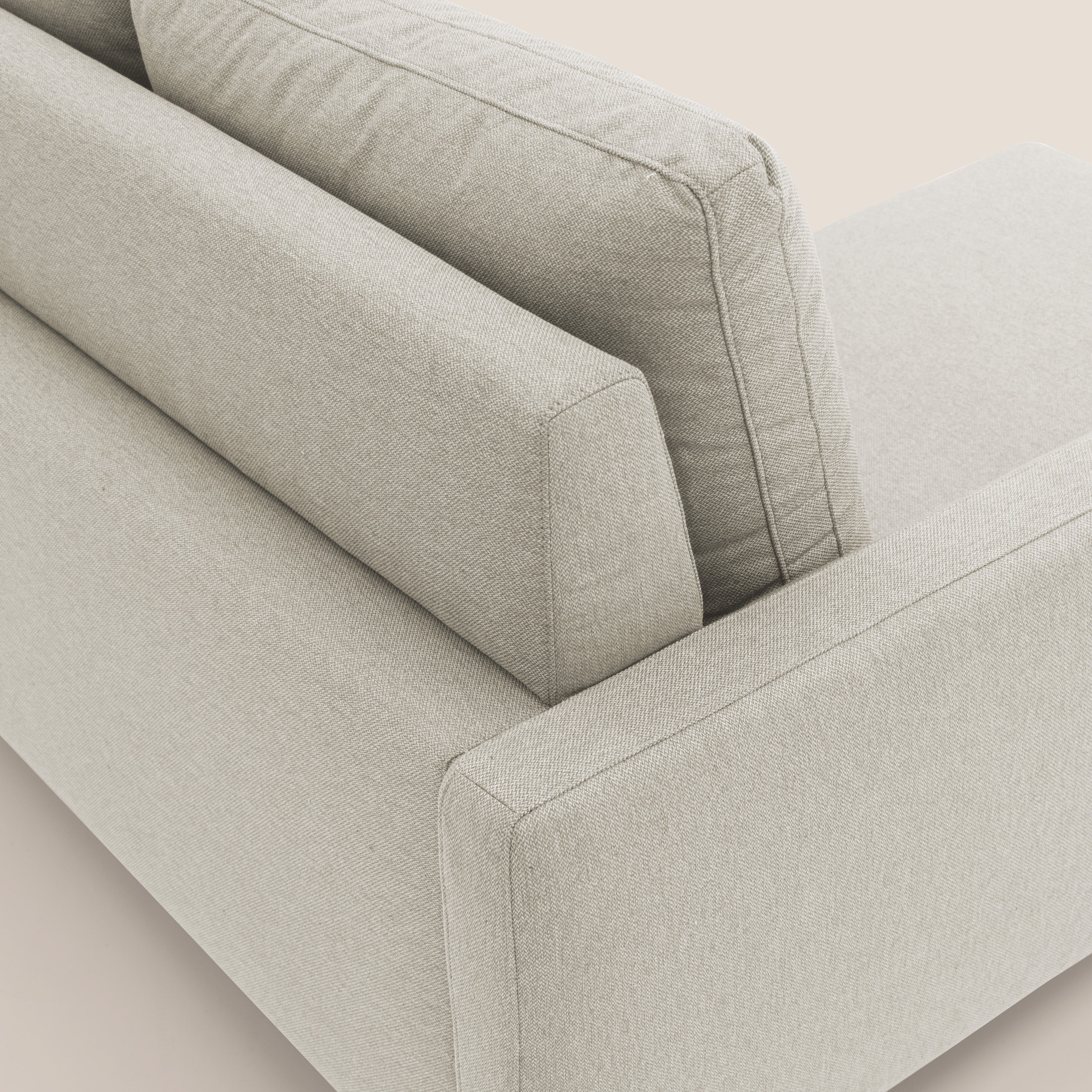 Klimt divano con 3 sedute allungabili e schienali in piuma d'oca in tessuto smacchiabile T05 panna - divani.store