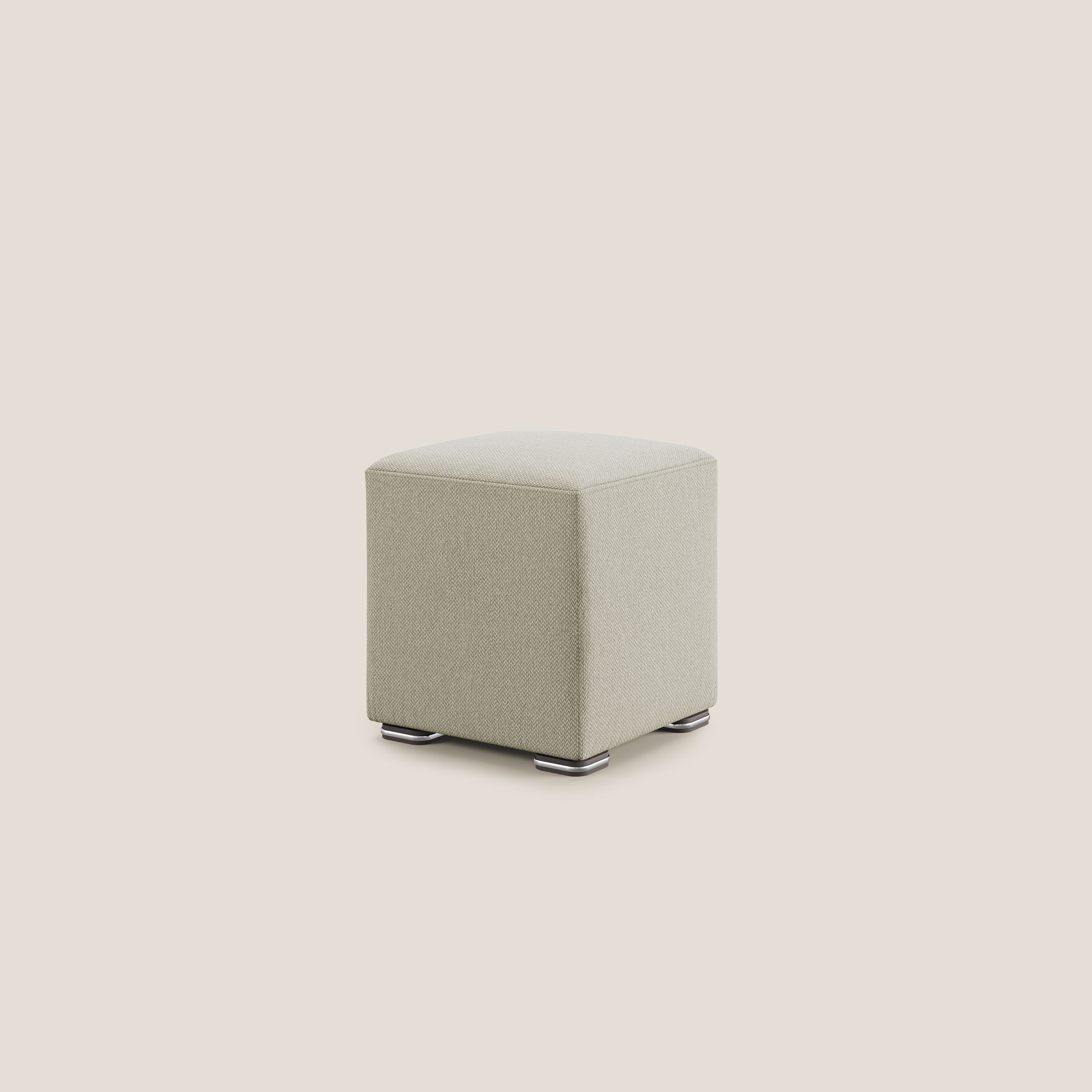 Cube pouf in tessuto morbido smacchiabile T05 beige - divani.store