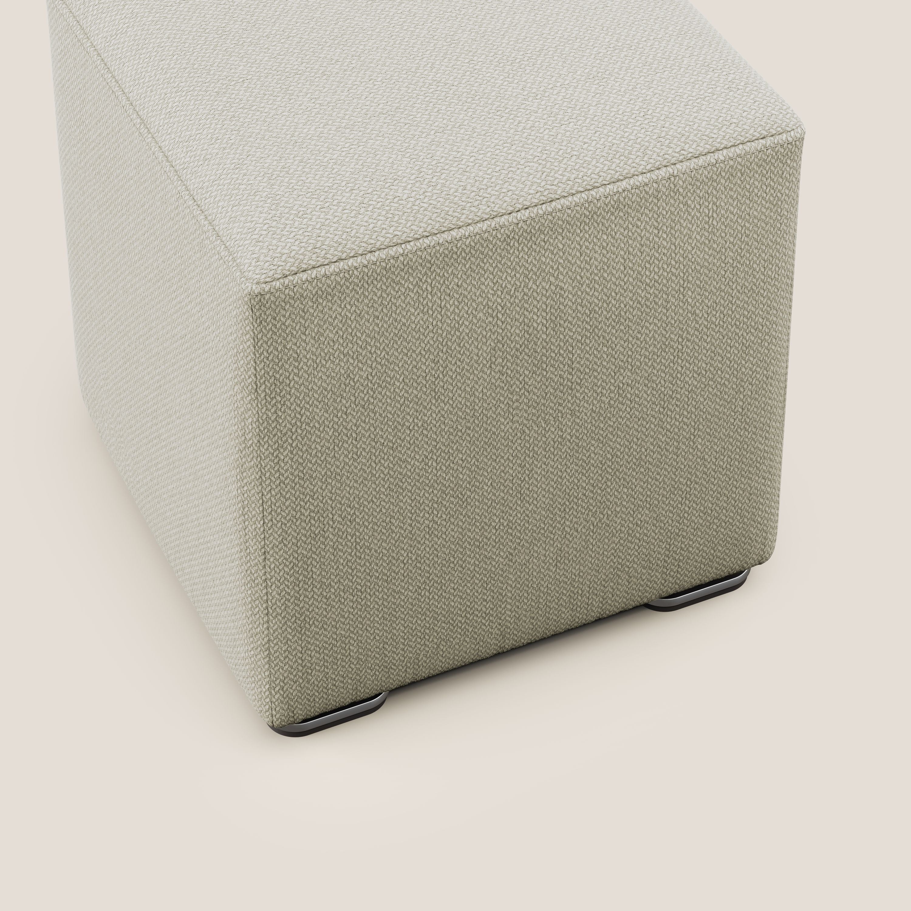 Cube pouf in tessuto morbido smacchiabile T05 panna - divani.store
