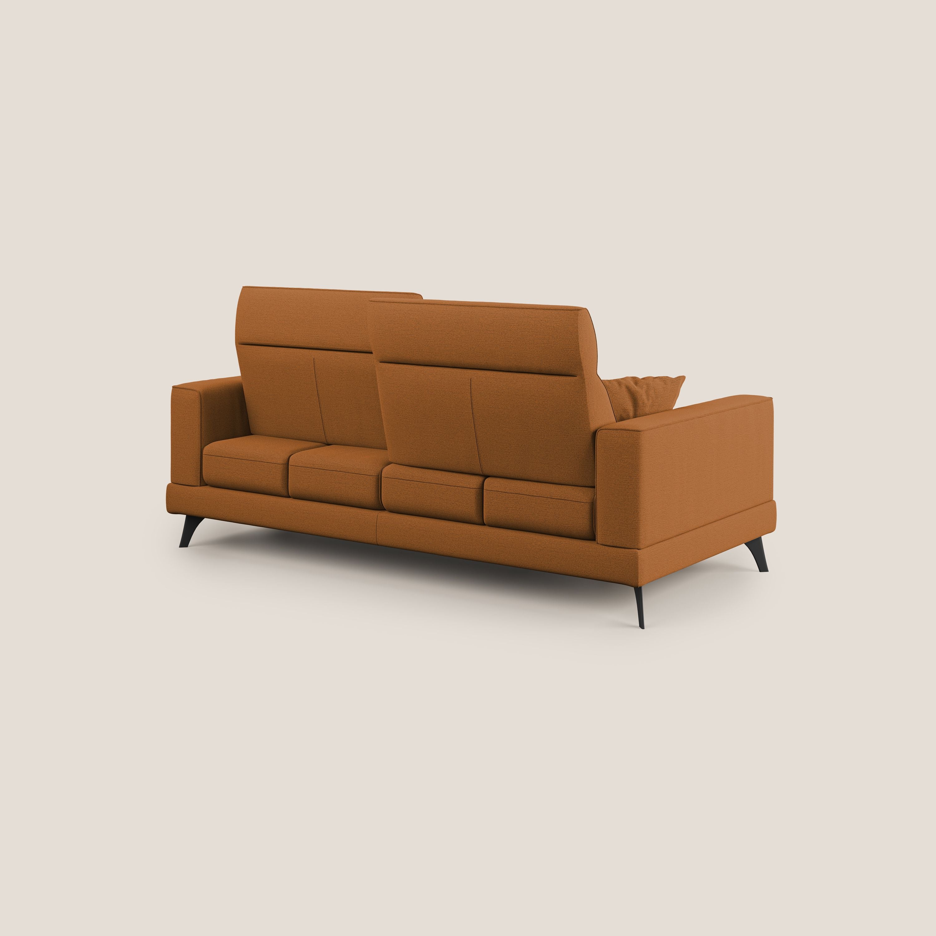 Slide Divano con schienali traslanti e poggiatesta in tessuto simil cotone impermeabile T19 arancio - divani.store