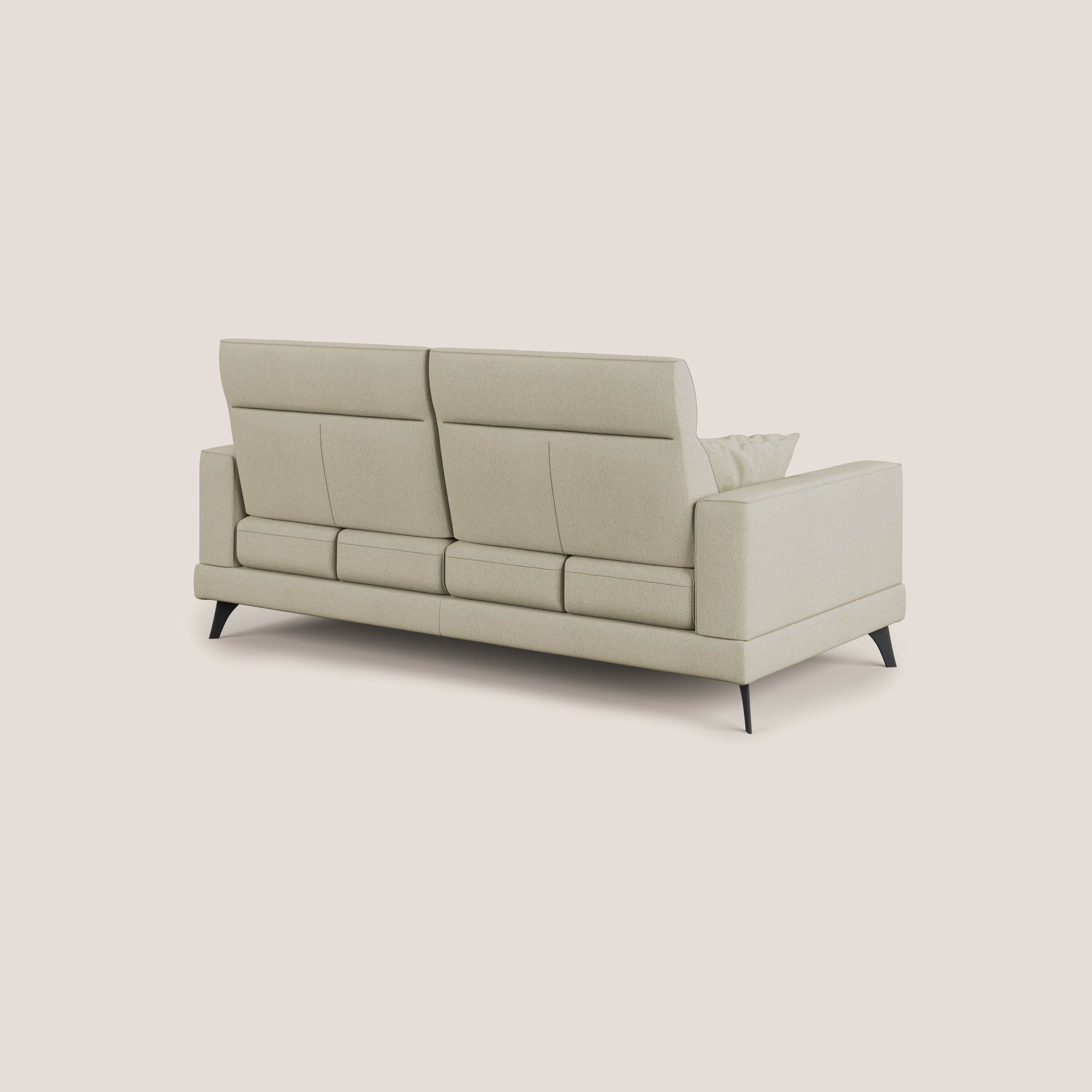 Slide Divano con schienali traslanti e poggiatesta in tessuto smacchiabile T05 panna - divani.store