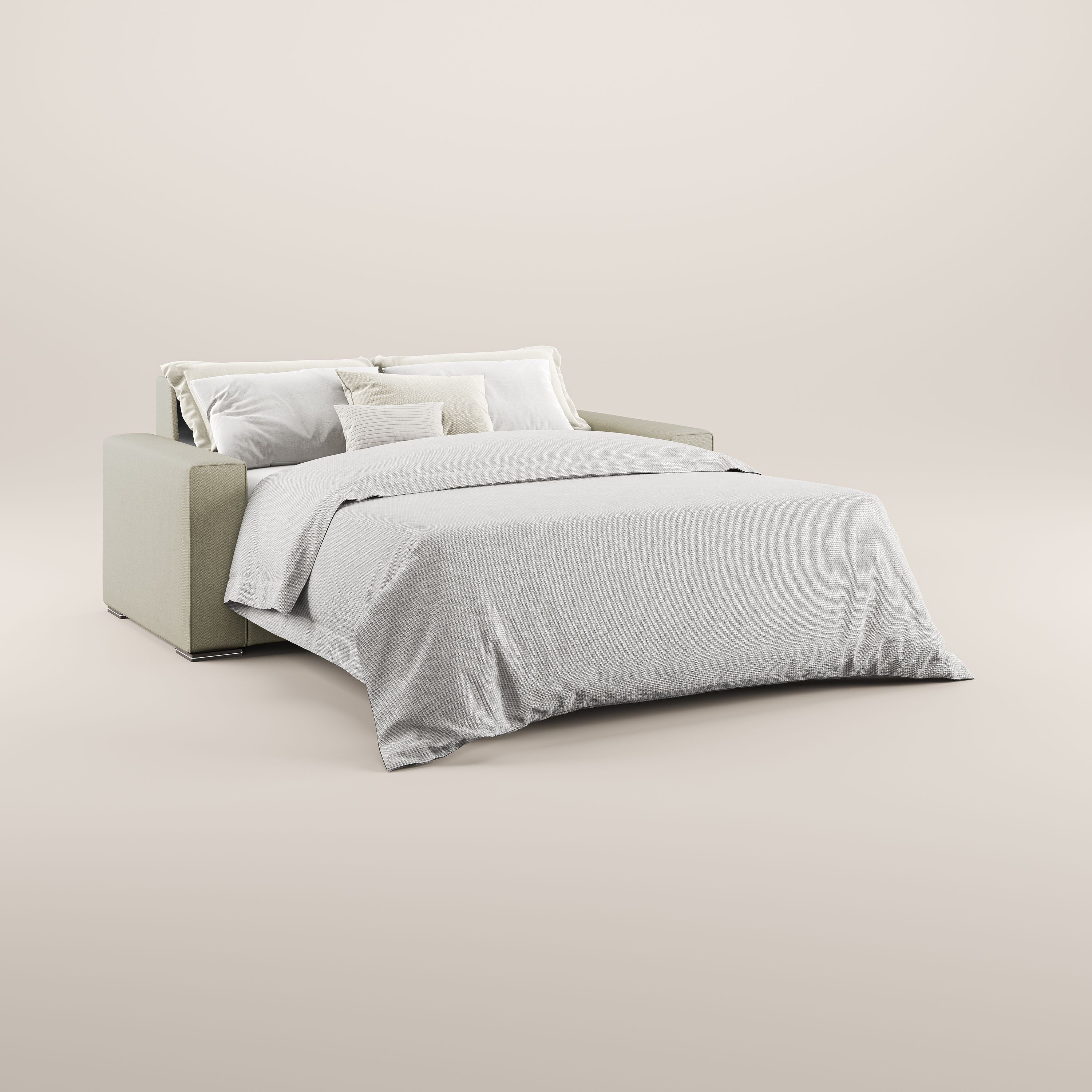 Dream Divano letto moderno dai morbidi cuscini in tessuto smacchiabile T05 panna - divani.store