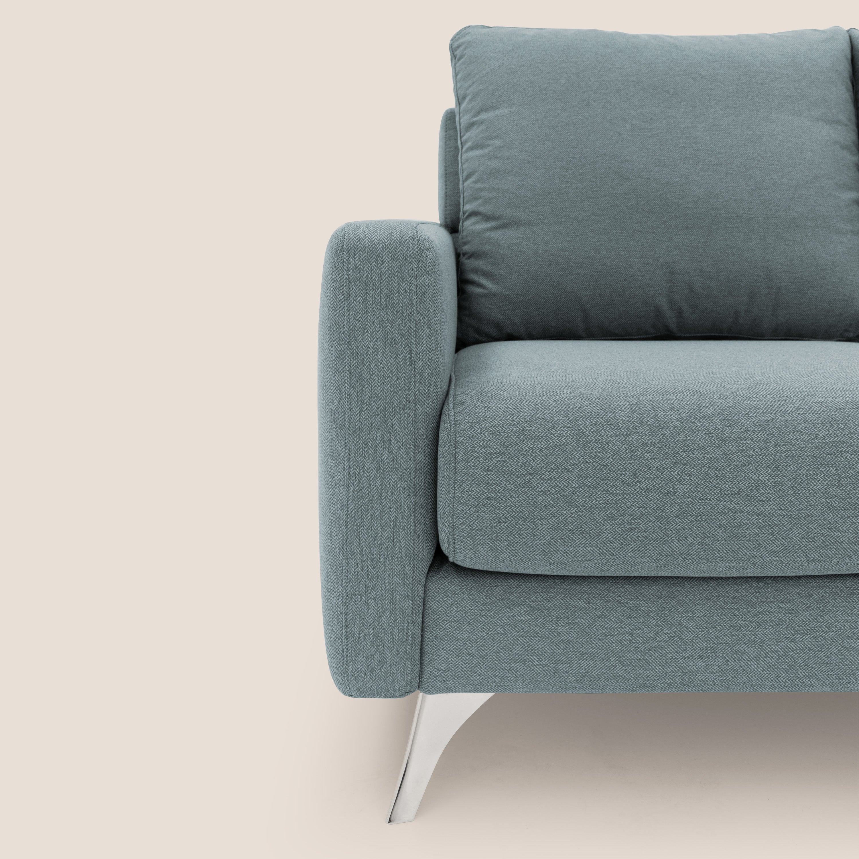 Klimt divano con sedute allungabili e schienali in piuma d'oca in tessuto smacchiabile T05 carta da zucchero - divani.store