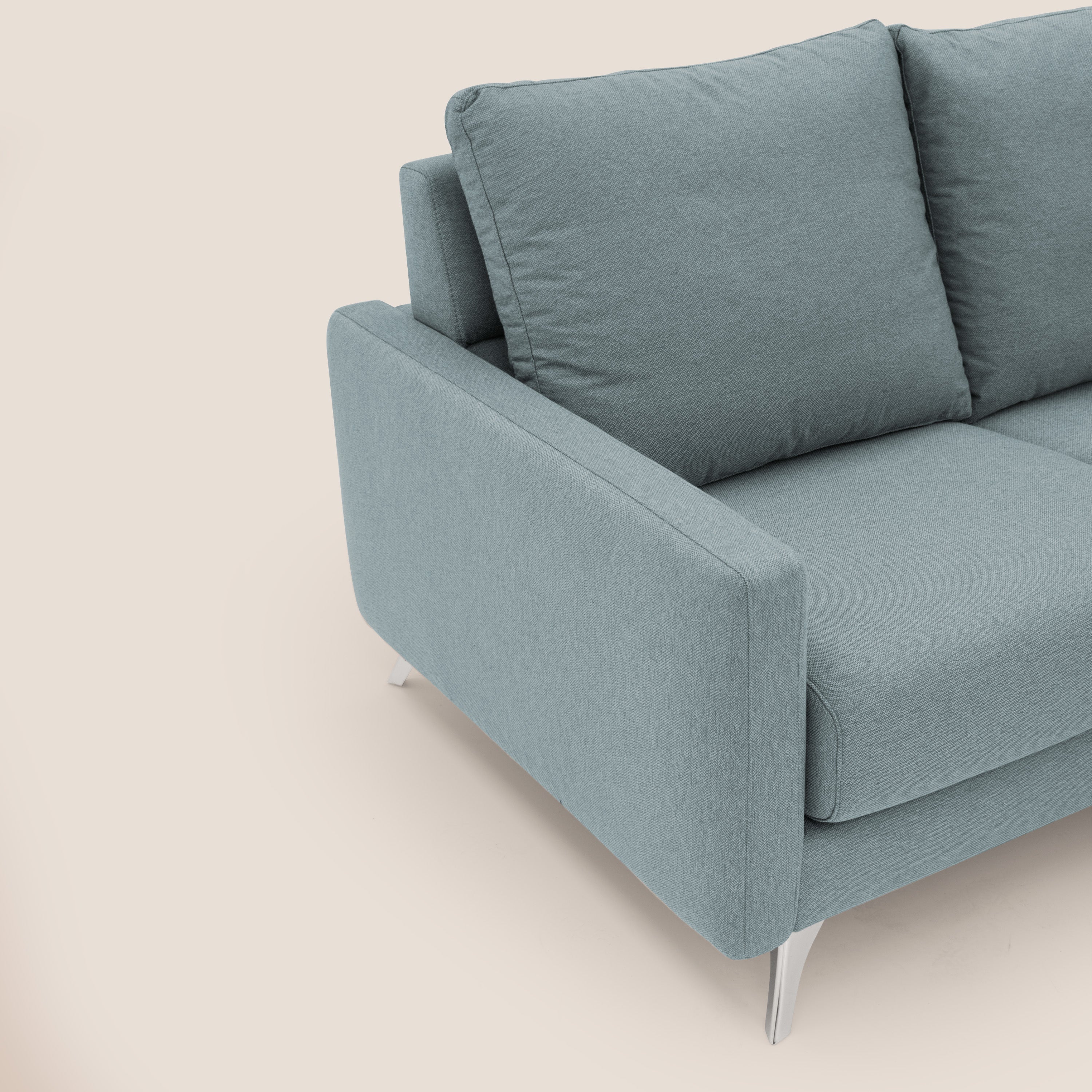 Klimt divano con 3 sedute allungabili e schienali in piuma d'oca in tessuto smacchiabile T05 carta da zucchero - divani.store