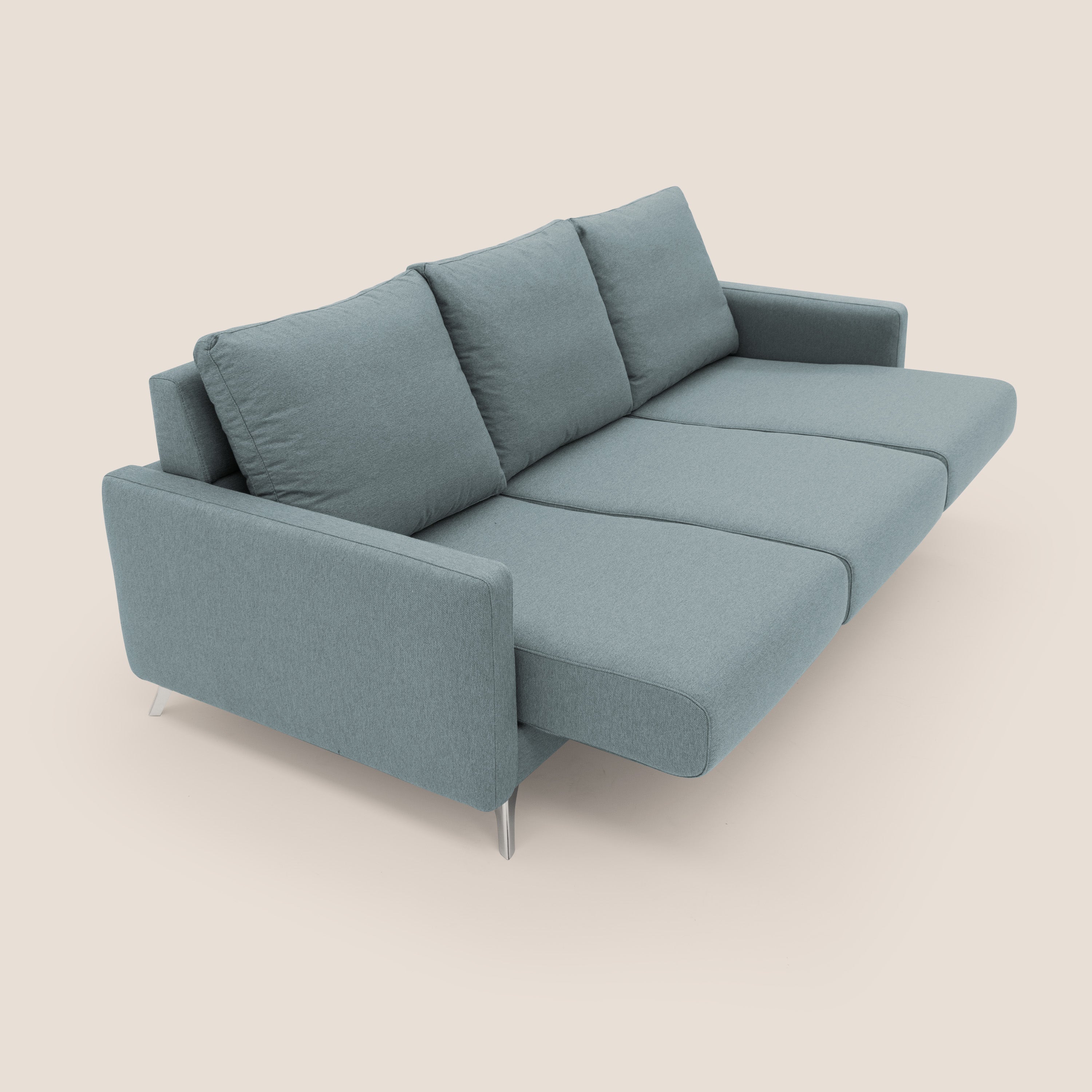 Klimt divano con 3 sedute allungabili e schienali in piuma d'oca in tessuto smacchiabile T05 carta da zucchero - divani.store