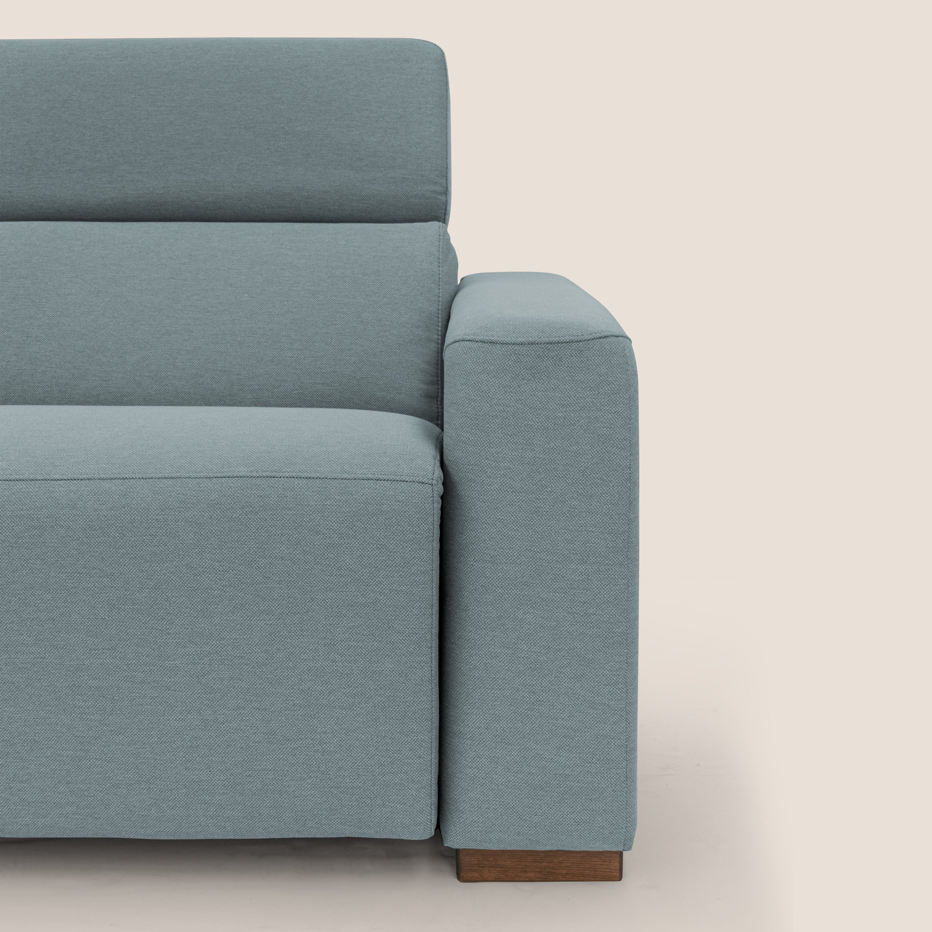 Poseidon divano letto + relax elettrico in tessuto smacchiabile impermeabile T05 carta da zucchero - divani.store