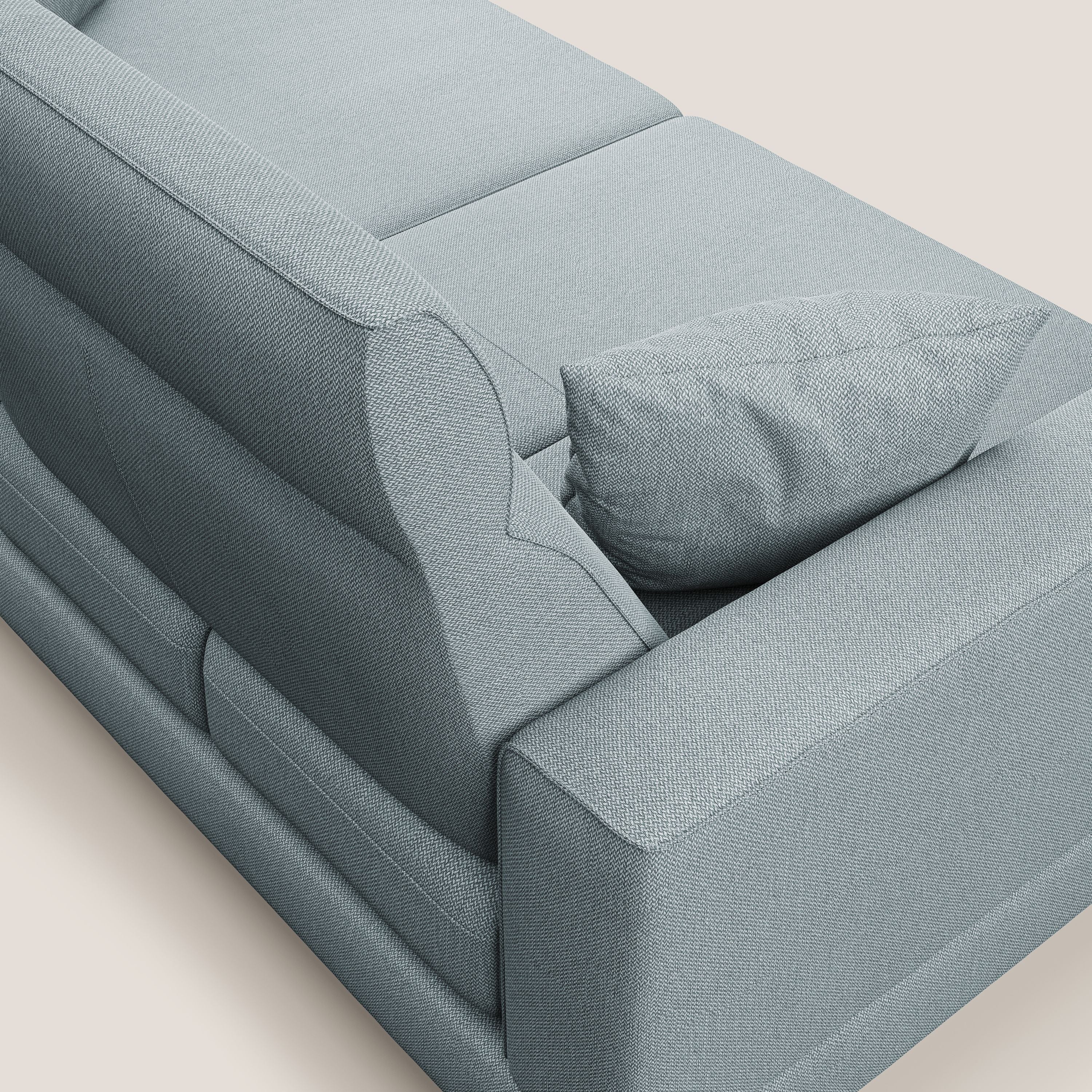 Slide Divano con schienali traslanti e poggiatesta in tessuto smacchiabile T05 carta da zucchero - divani.store