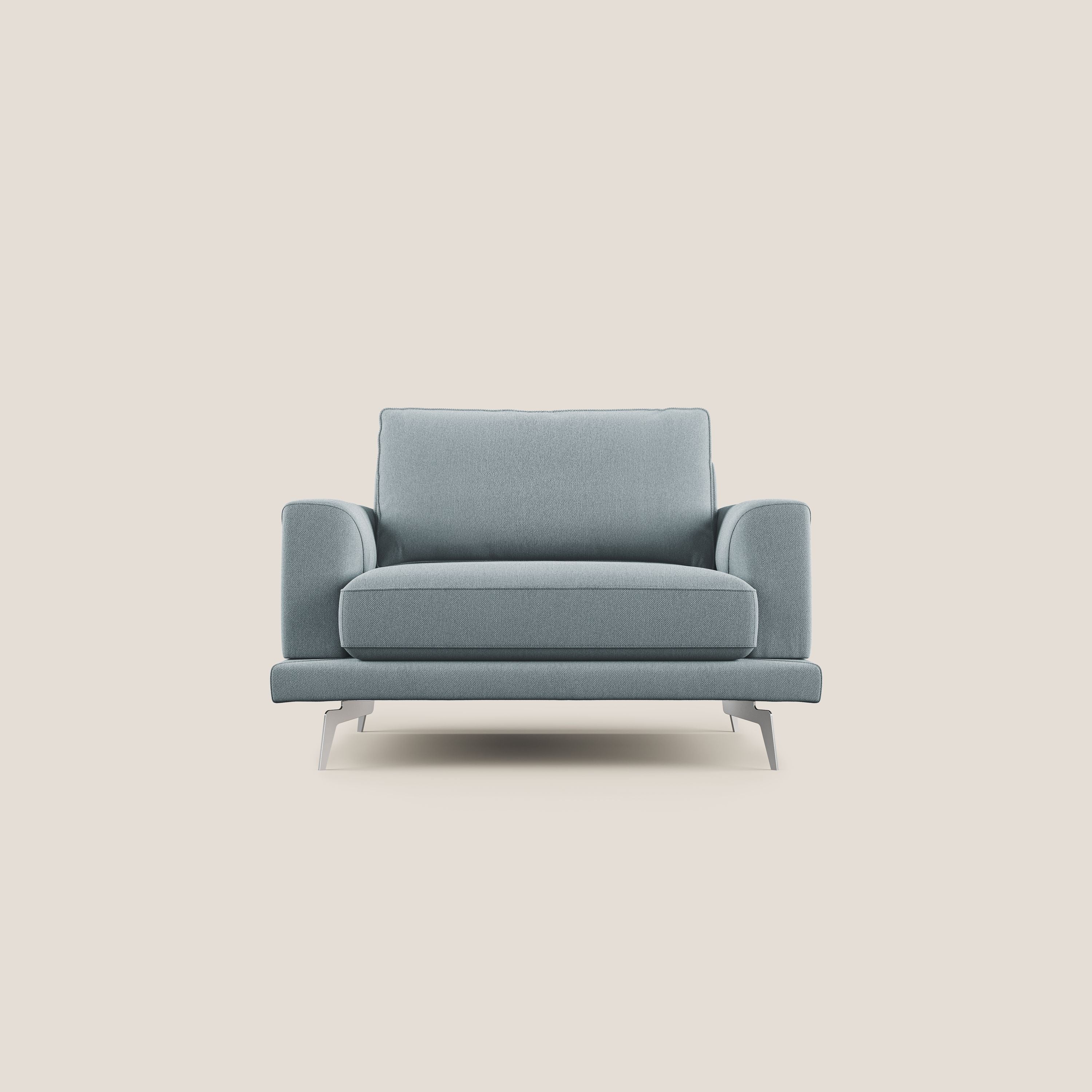 Dorian poltrona moderna in tessuto smacchiabile T05 carta da zucchero - divani.store