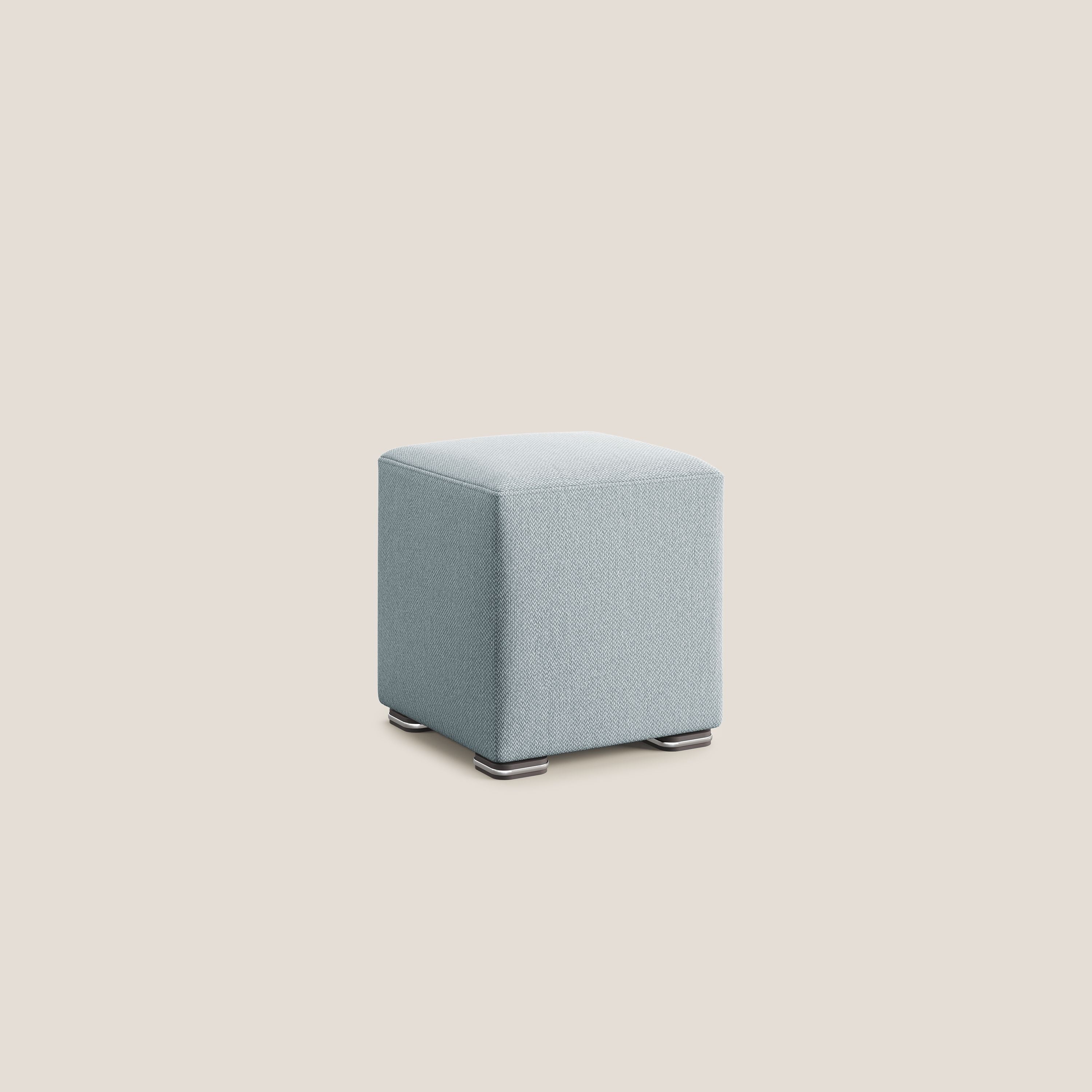 Cube pouf in tessuto morbido smacchiabile T05 carta da zucchero - divani.store