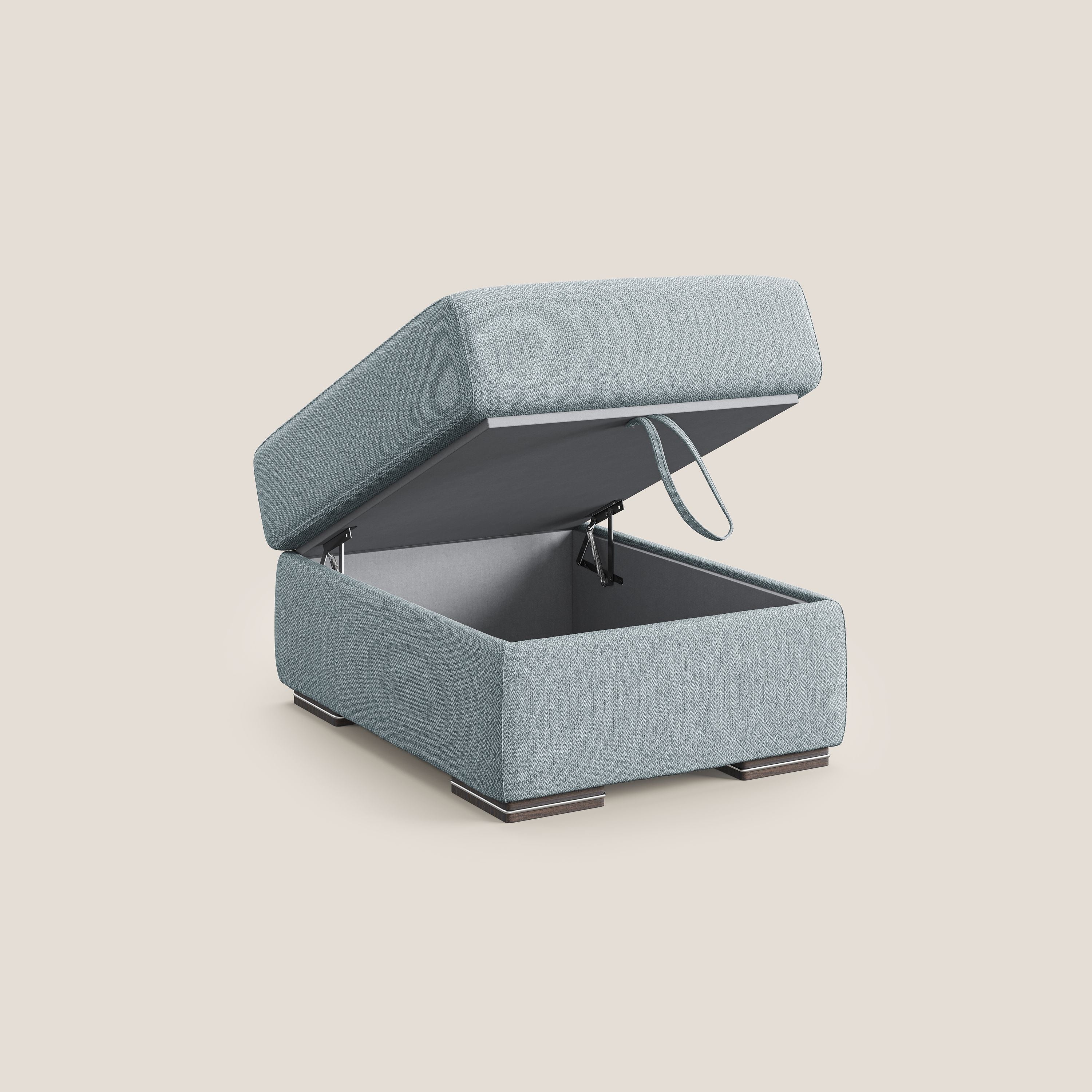 Sun pouf apribile contenitore in tessuto smacchiabile ad acqua T05 carta da zucchero - divani.store