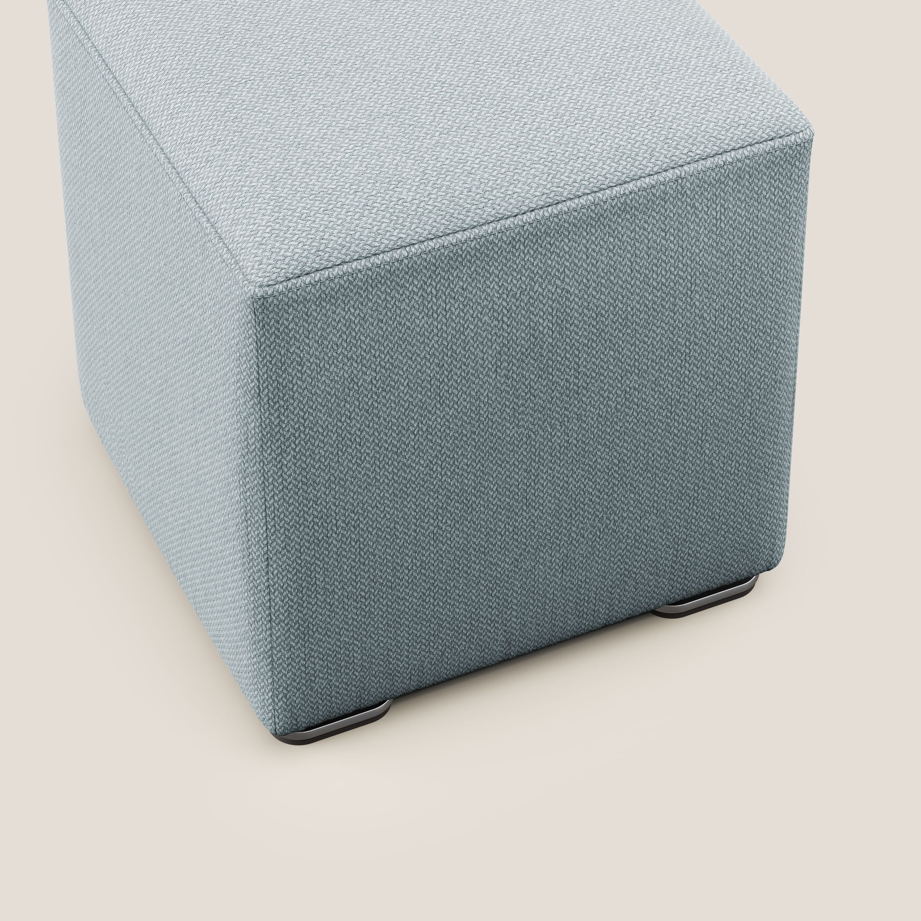 Cube pouf in tessuto morbido smacchiabile T05 carta da zucchero - divani.store