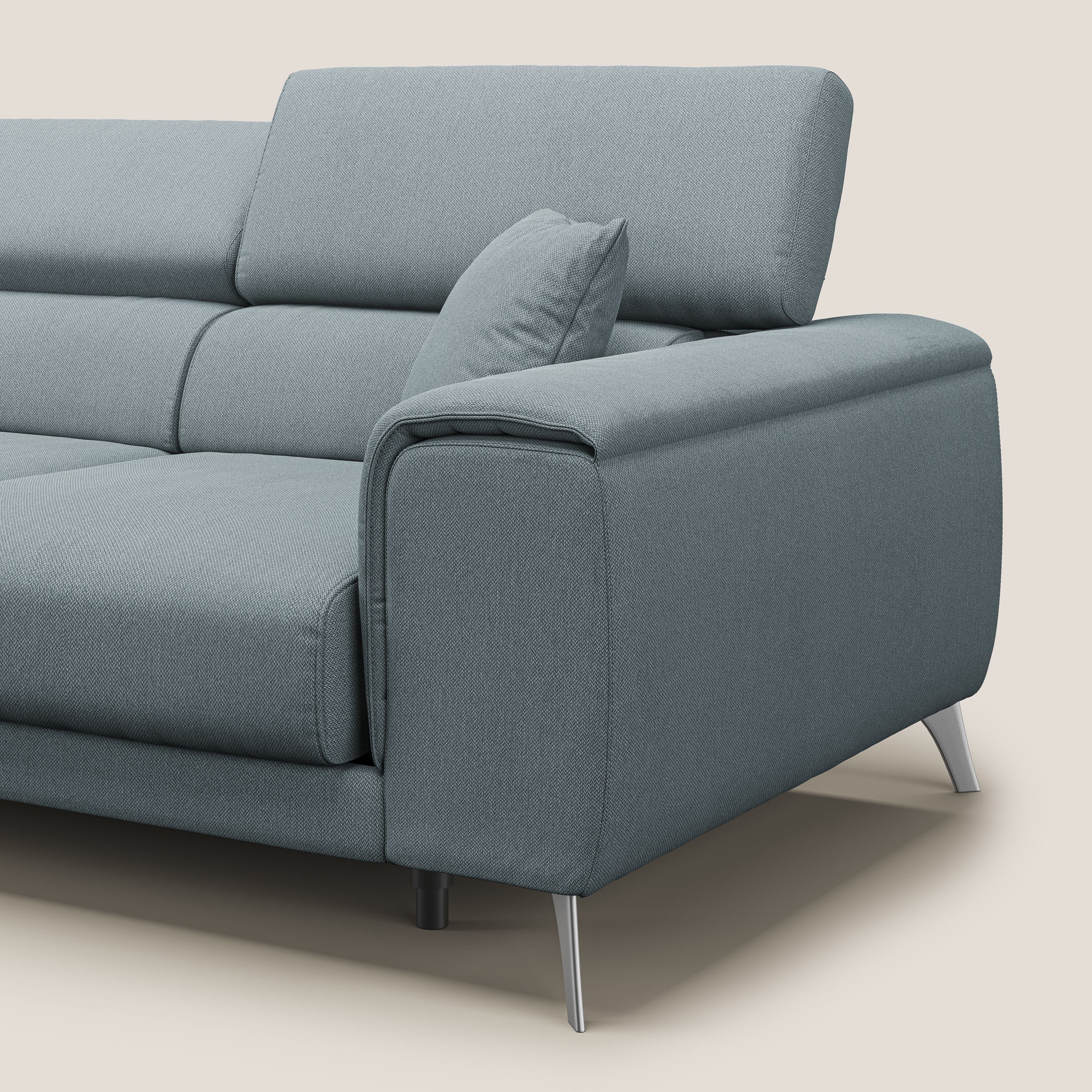 Fusion divano con 3 sedute allungabili in tessuto smacchiabile T05 carta da zucchero - divani.store