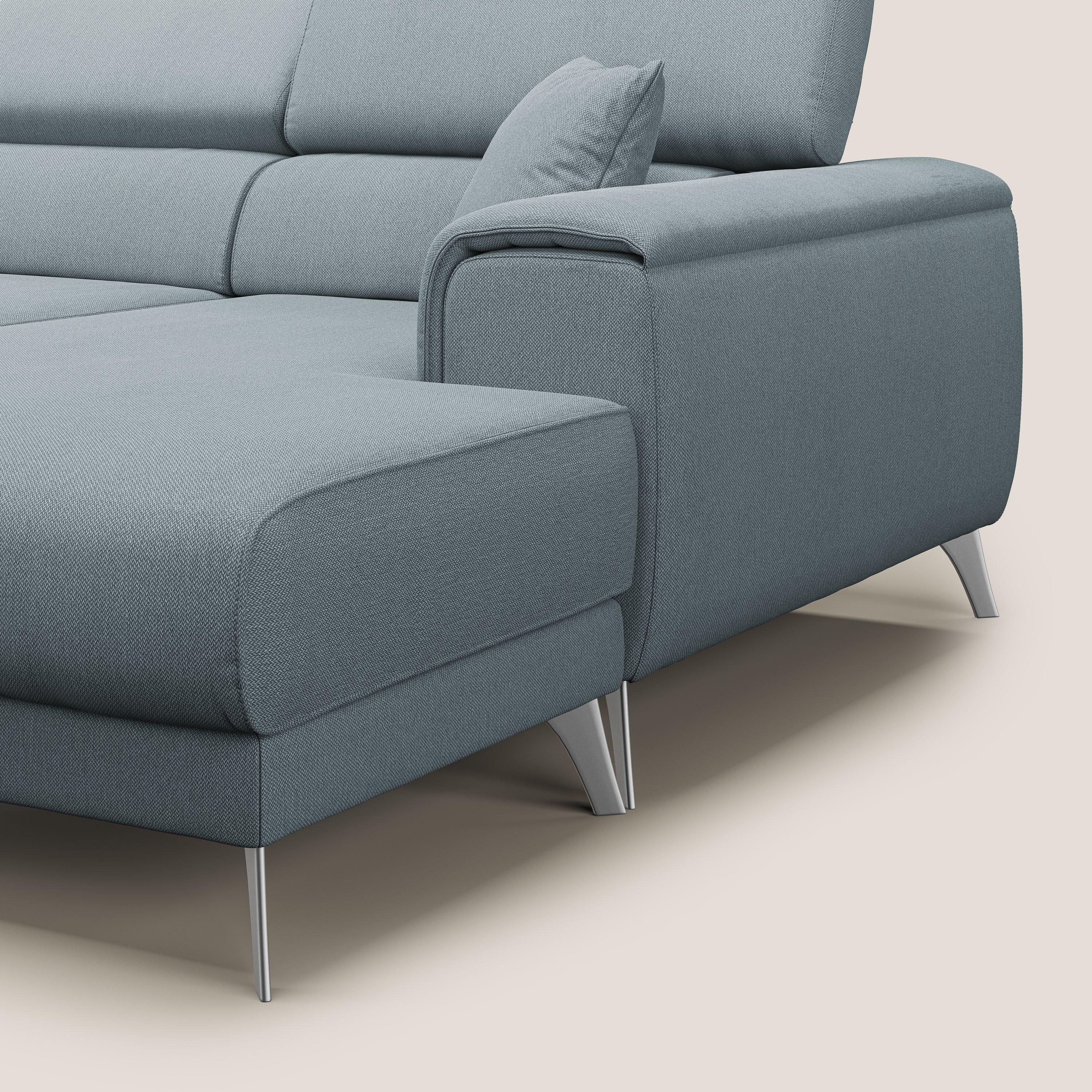 Fusion Divano angolare con sedute scorrevoli in tessuto morbido smacchiabile T05 carta da zucchero - divani.store