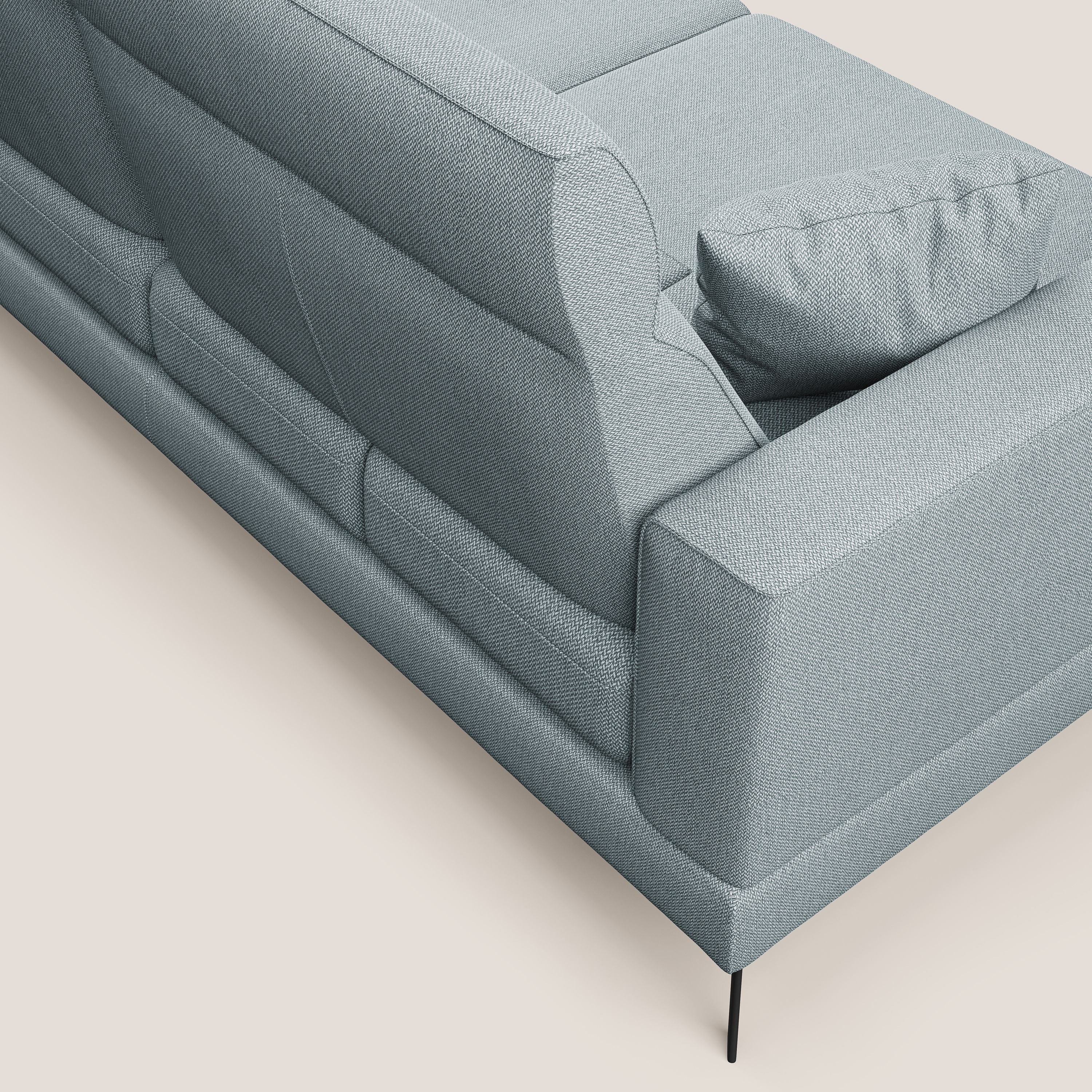 Slide Divano angolare con schienali traslanti e poggiatesta regolabili in tessuto smacchiabile T05 carta da zucchero - divani.store