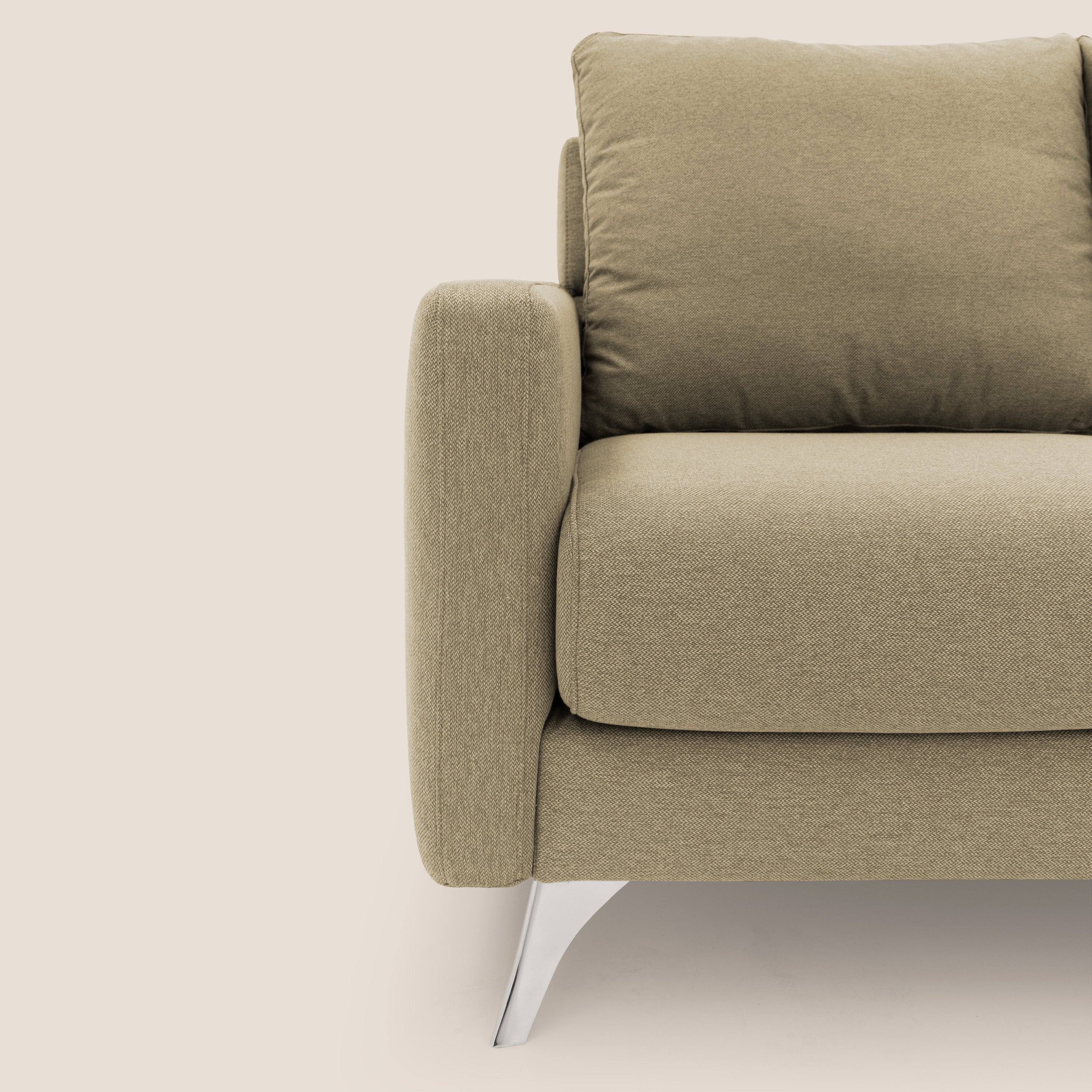 Klimt divano con sedute allungabili e schienali in piuma d'oca in tessuto smacchiabile T05 cammello - divani.store