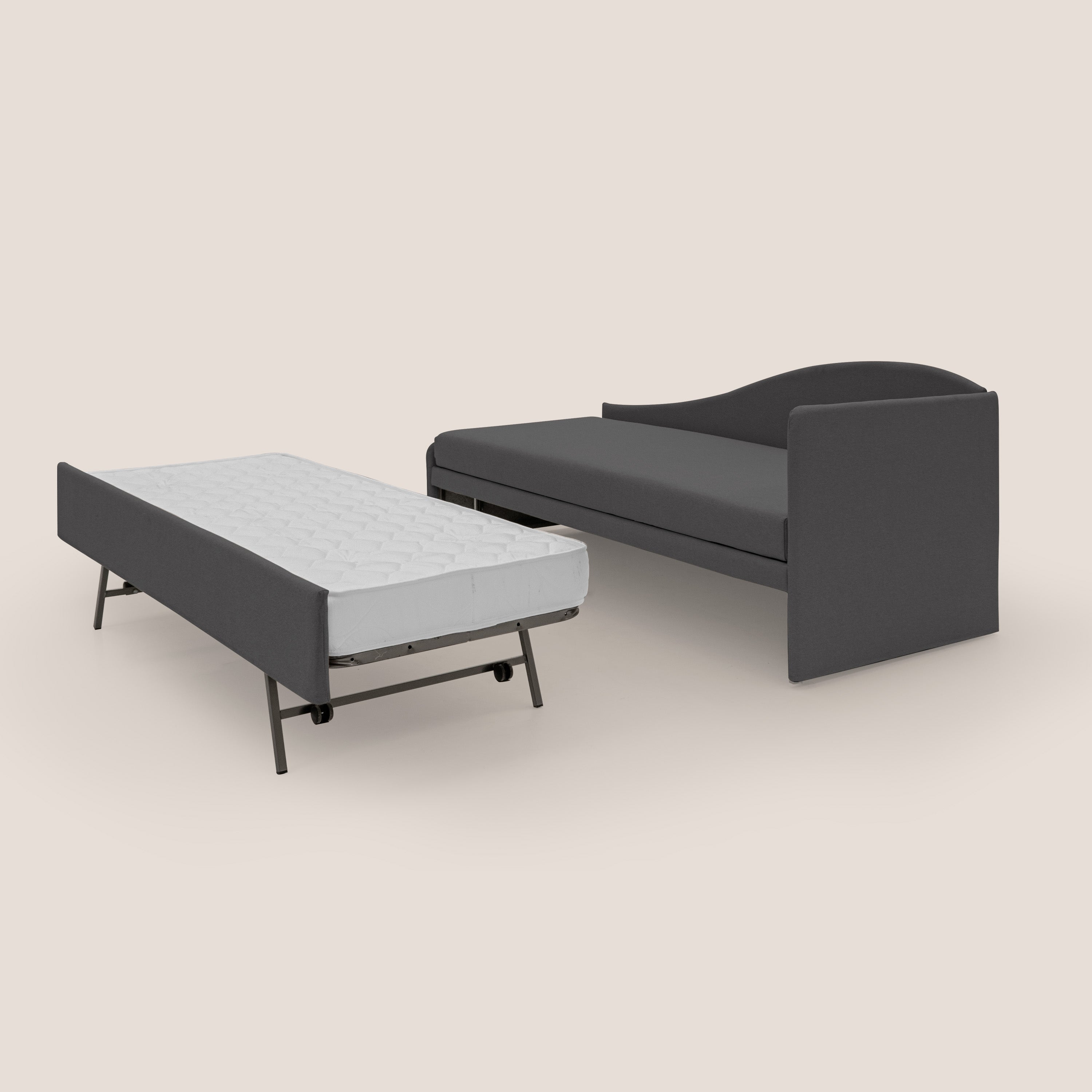 Nolo Divano duplex con doppio letto in tessuto simil cotone impermeabile T13 antracite - divani.store