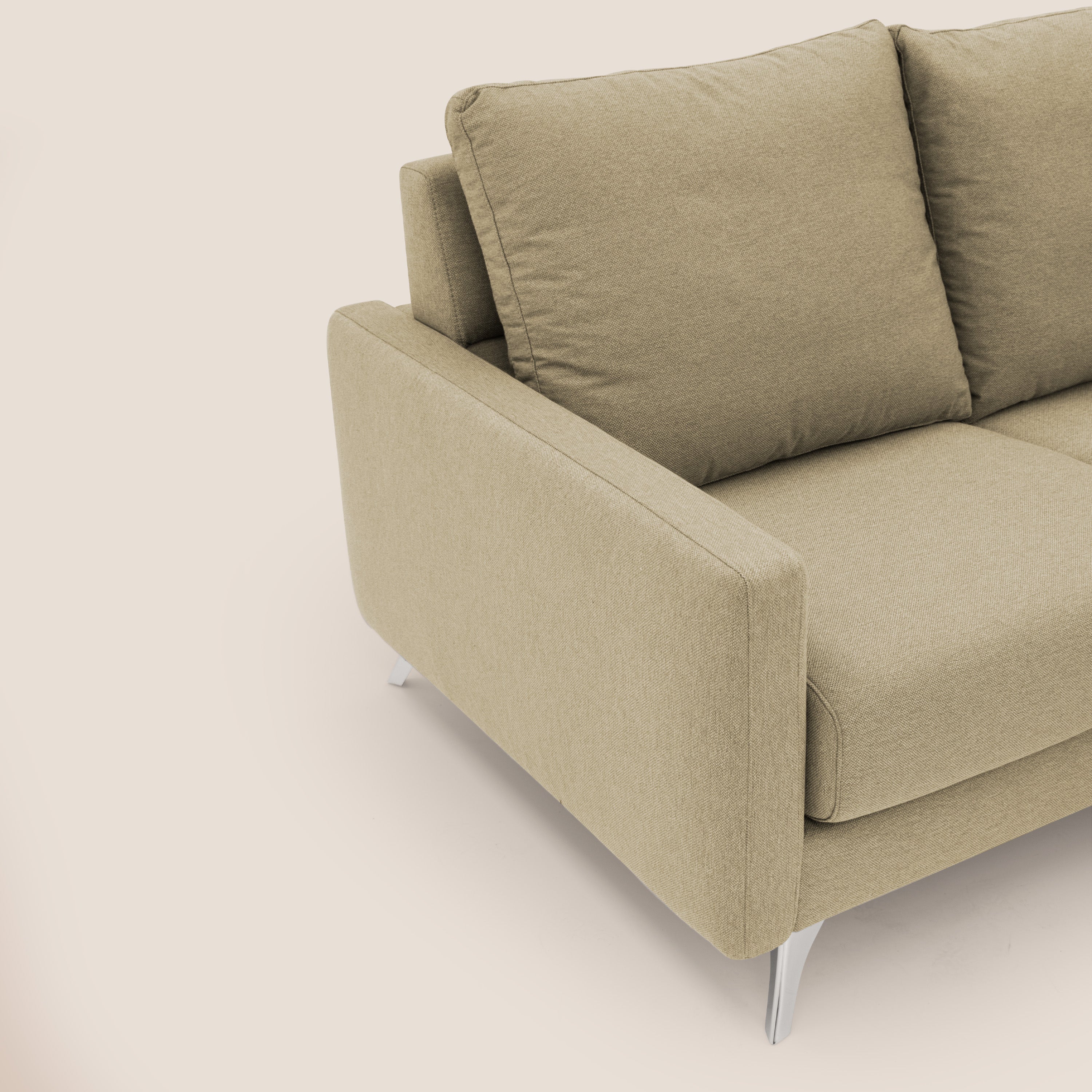 Klimt divano con sedute allungabili e schienali in piuma d'oca in tessuto smacchiabile T05 cammello - divani.store