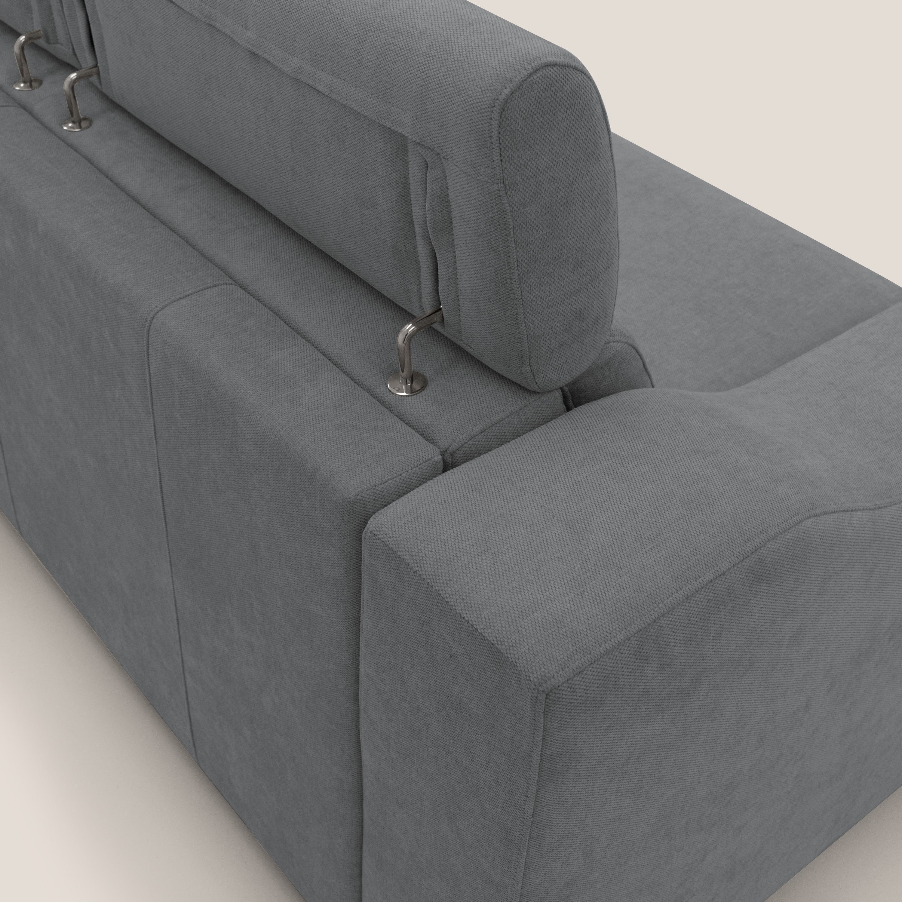 Bomber divano letto matrimoniale con poggiatesta in tessuto impermeabile T14 - divani.store