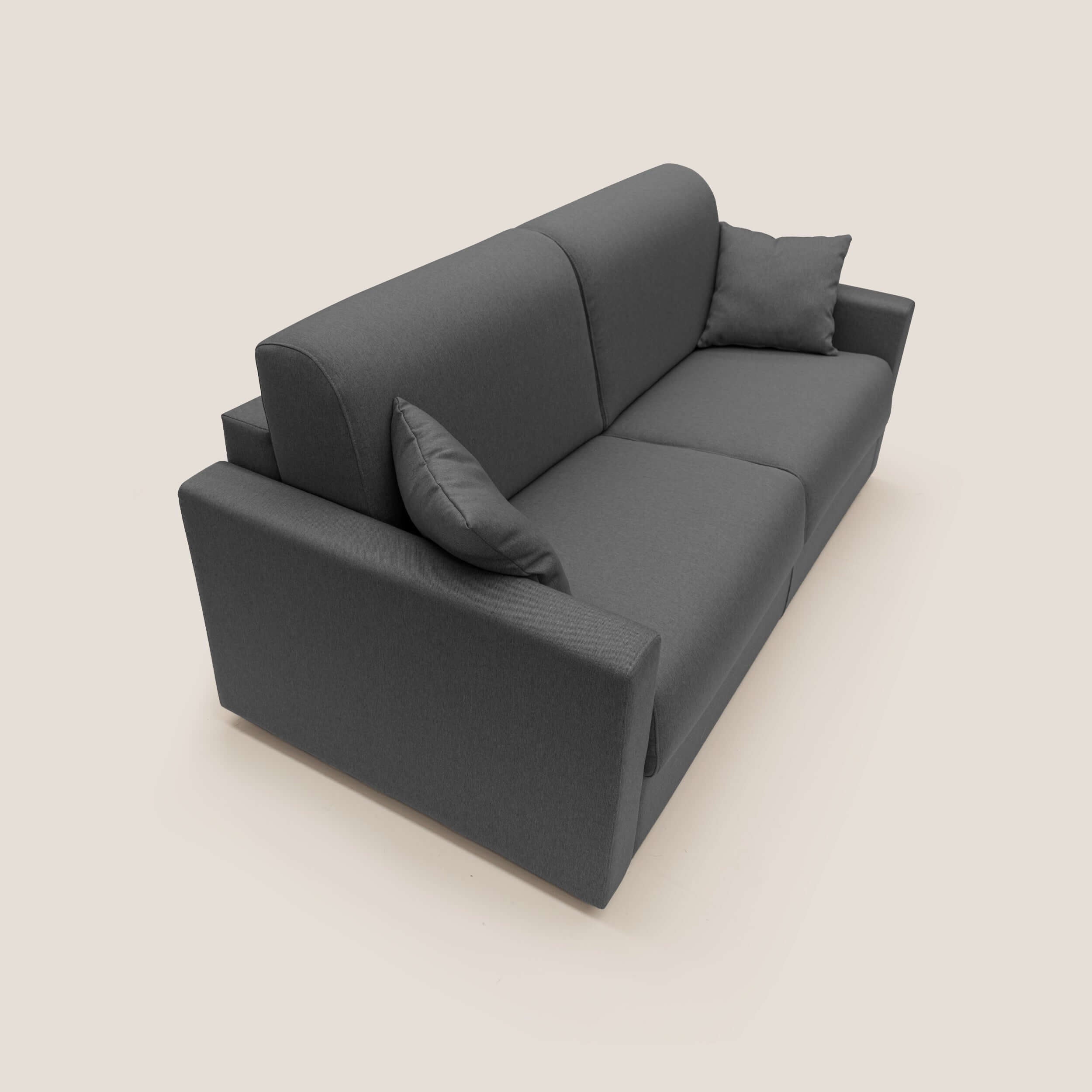 Chris Divano letto matrimoniale in tessuto impermeabile T13 antracite - divani.store