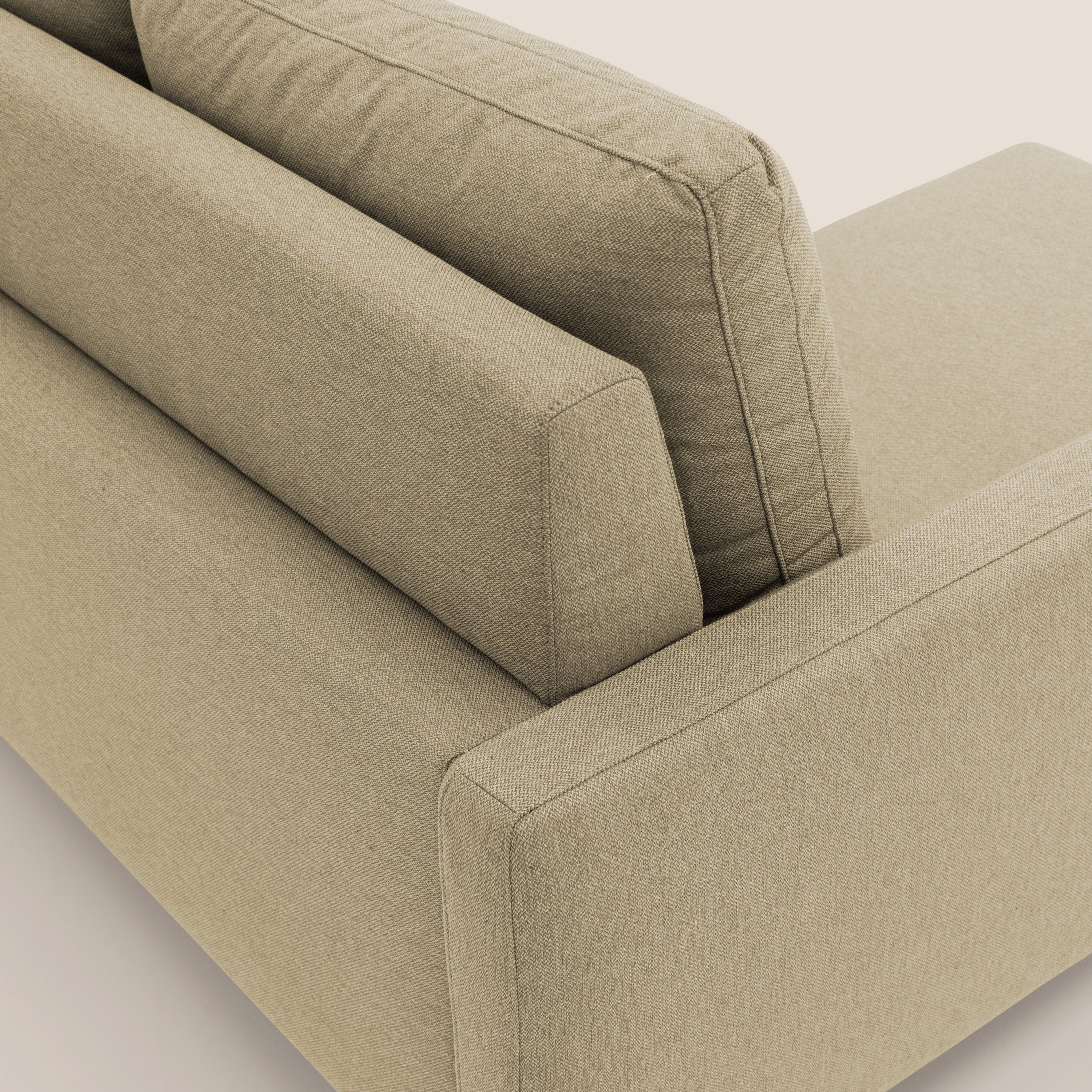 Klimt Divano angolare con sedute scorrevoli in tessuto morbido smacchiabile T05 cammello - divani.store