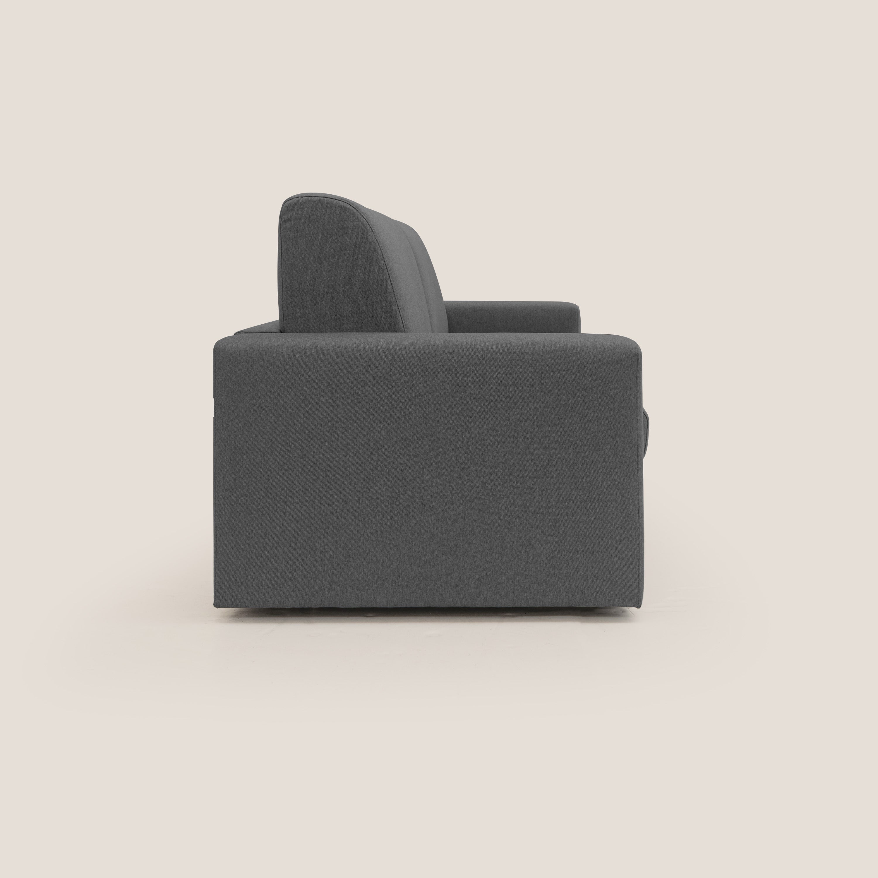 Kansas Divano letto matrimoniale alto 20 cm in tessuto impermeabile misto cotone T13 antracite - divani.store