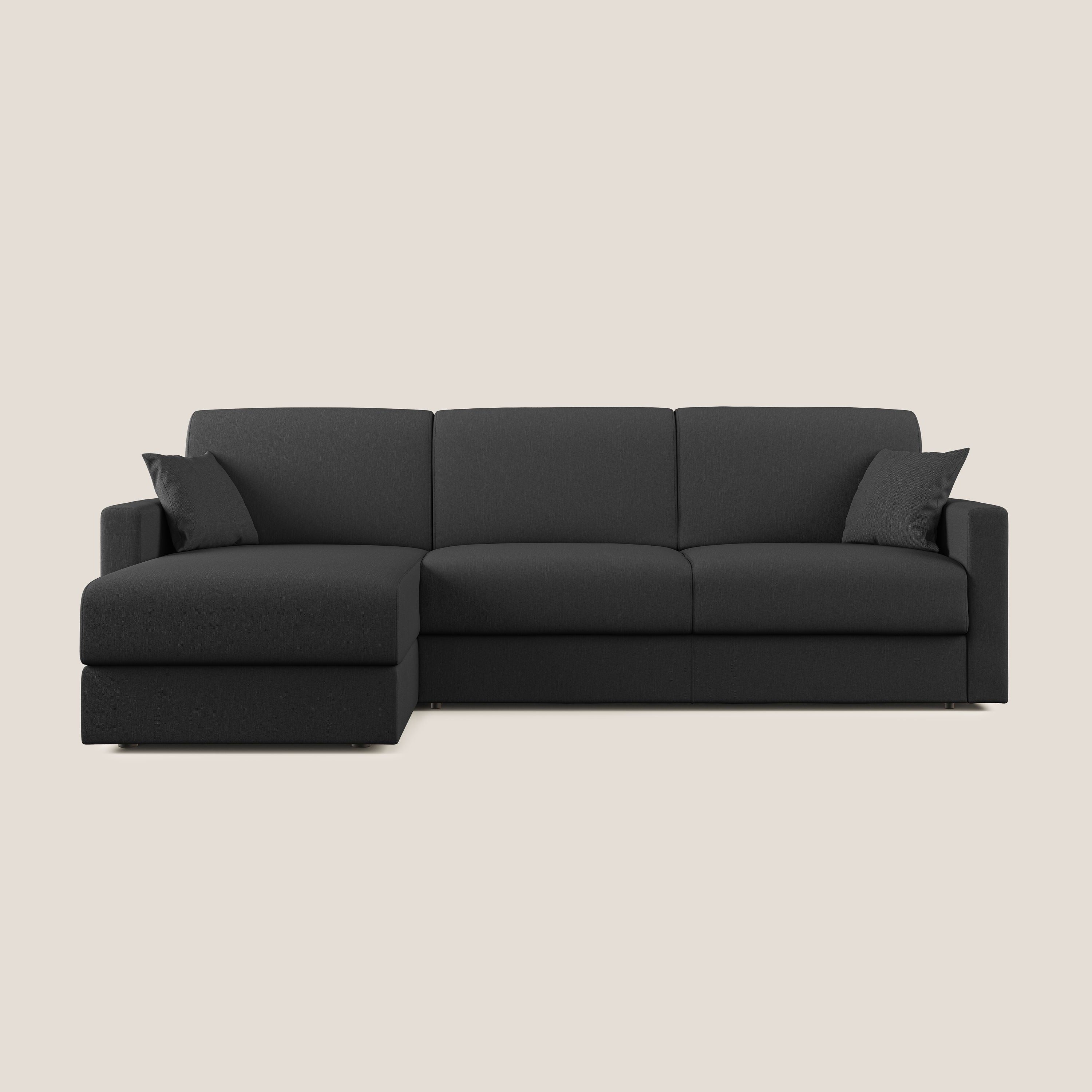 Chris Divano letto angolare 5 posti in tessuto impermeabile T13 antracite - divani.store