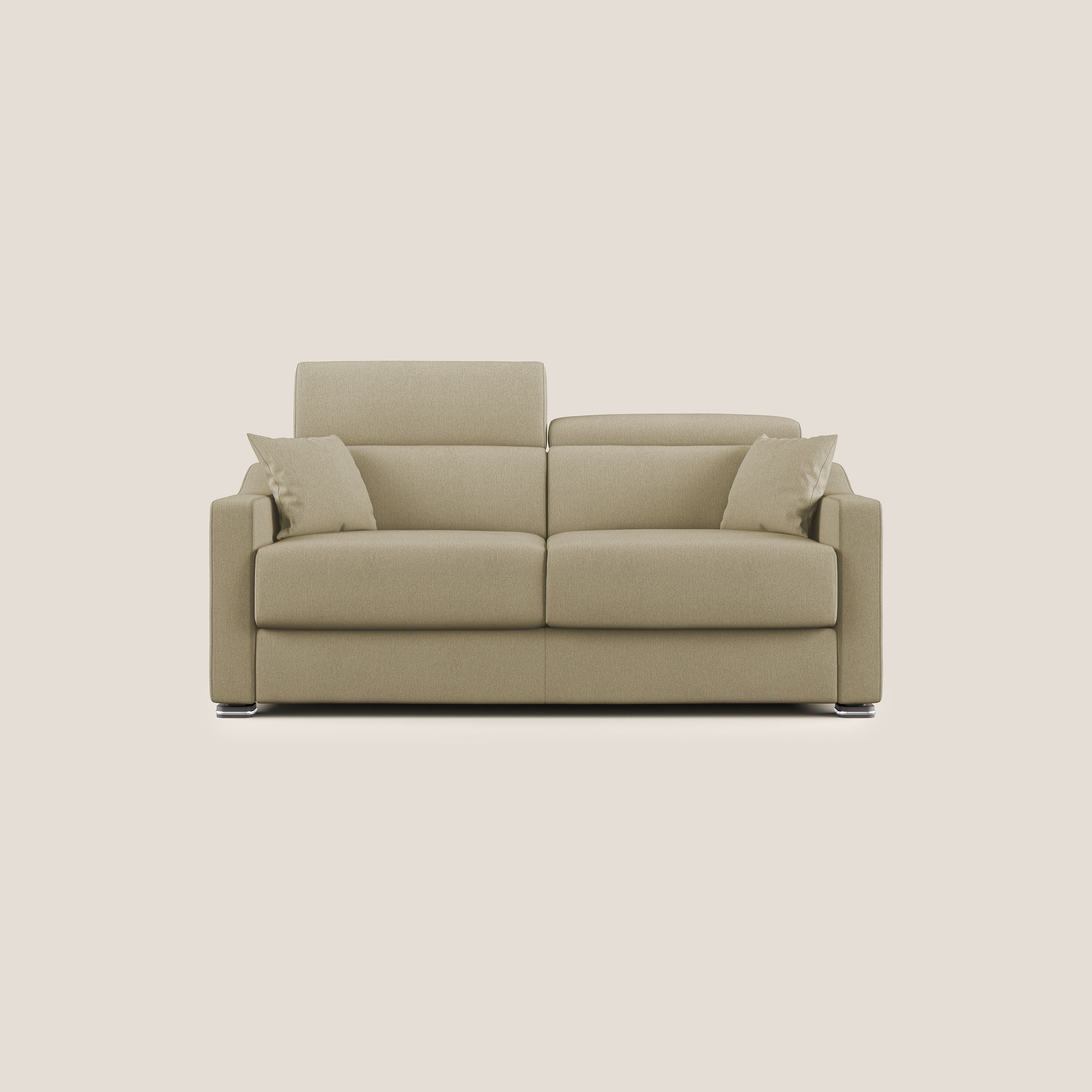 Amber divano letto matrimoniale in tessuto smacchiabile T05 cammello - divani.store