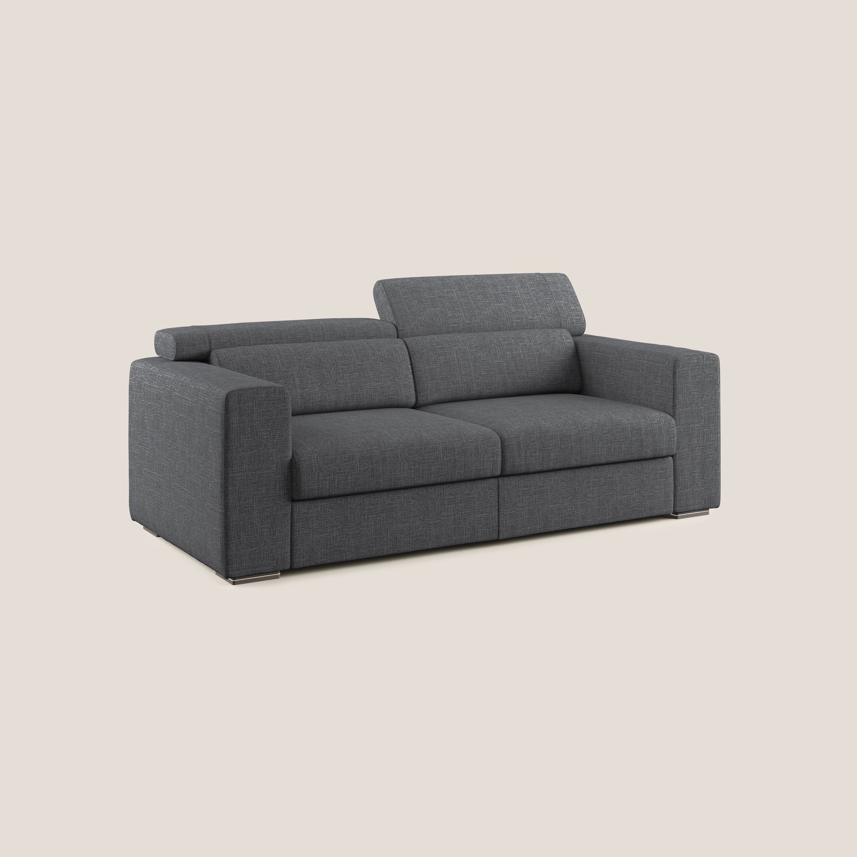 Vegas divano con poggiatesta reclinabili in morbido tessuto impermeabile T06 antracite - divani.store