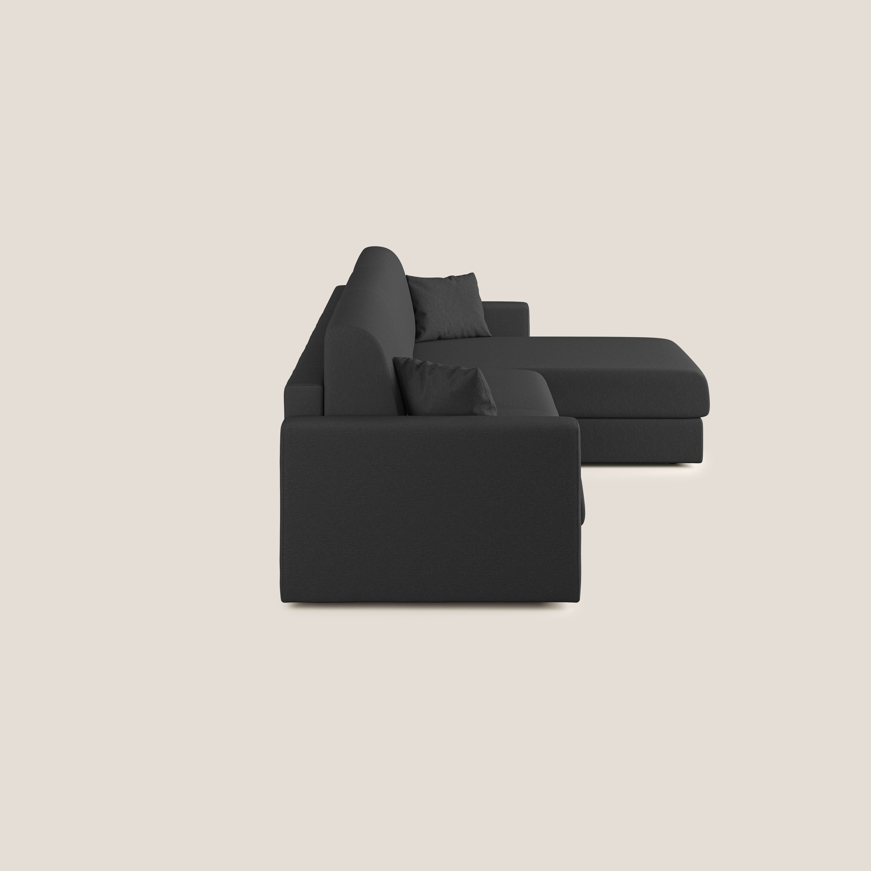 Chris Divano letto angolare 5 posti in tessuto impermeabile T13 antracite - divani.store