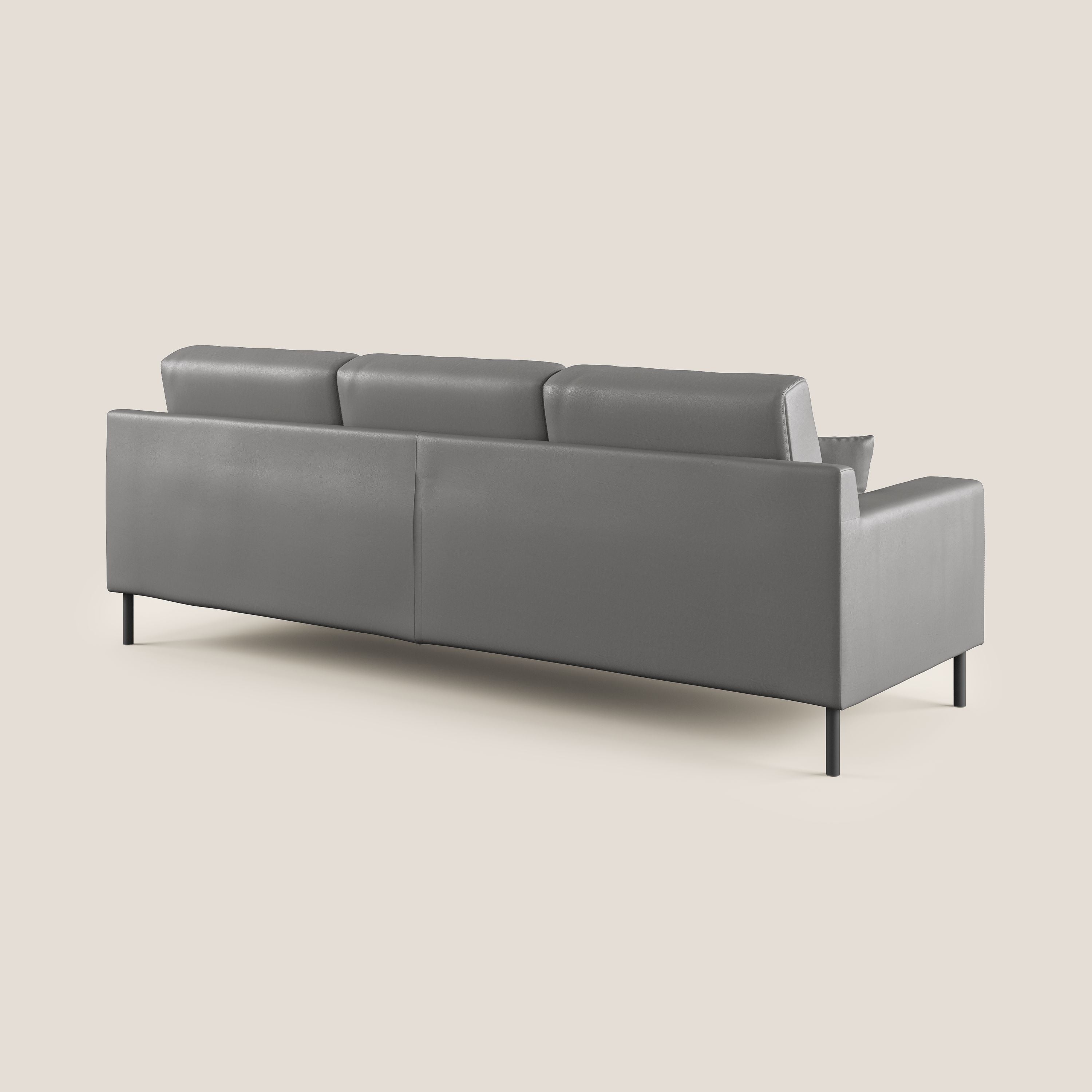 Uranio divano angolare moderno REVERSIBILE in Ecopelle impermeabile T04 antracite - divani.store