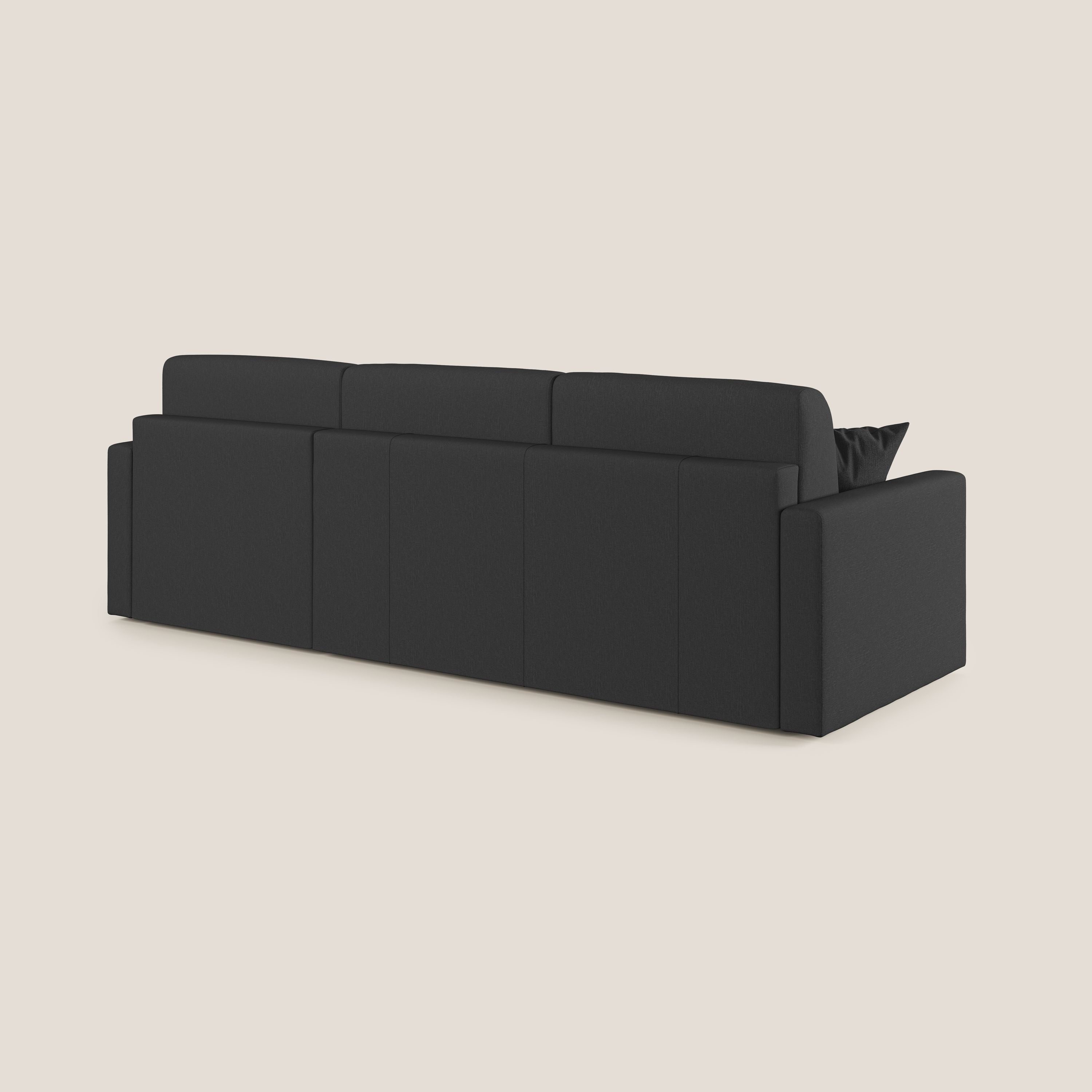 Chris Divano letto angolare 5 posti in tessuto impermeabile T13 antracite - divani.store