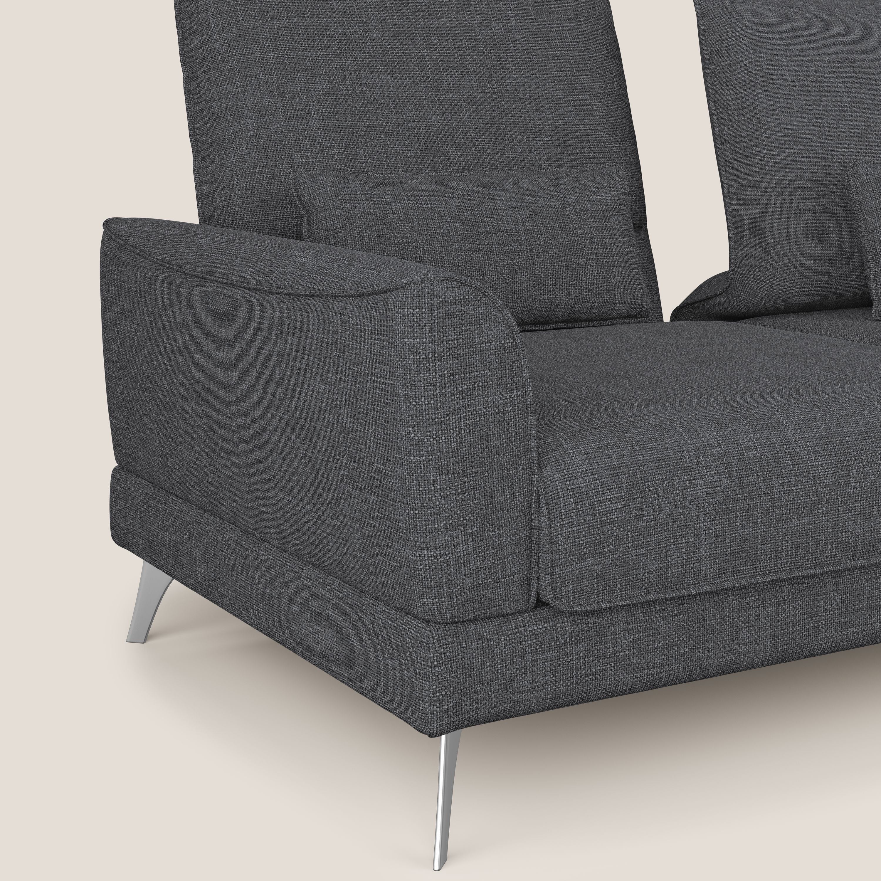 Tommy Divano relax con schienali traslanti in morbido tessuto fiammato T06 antracite - divani.store