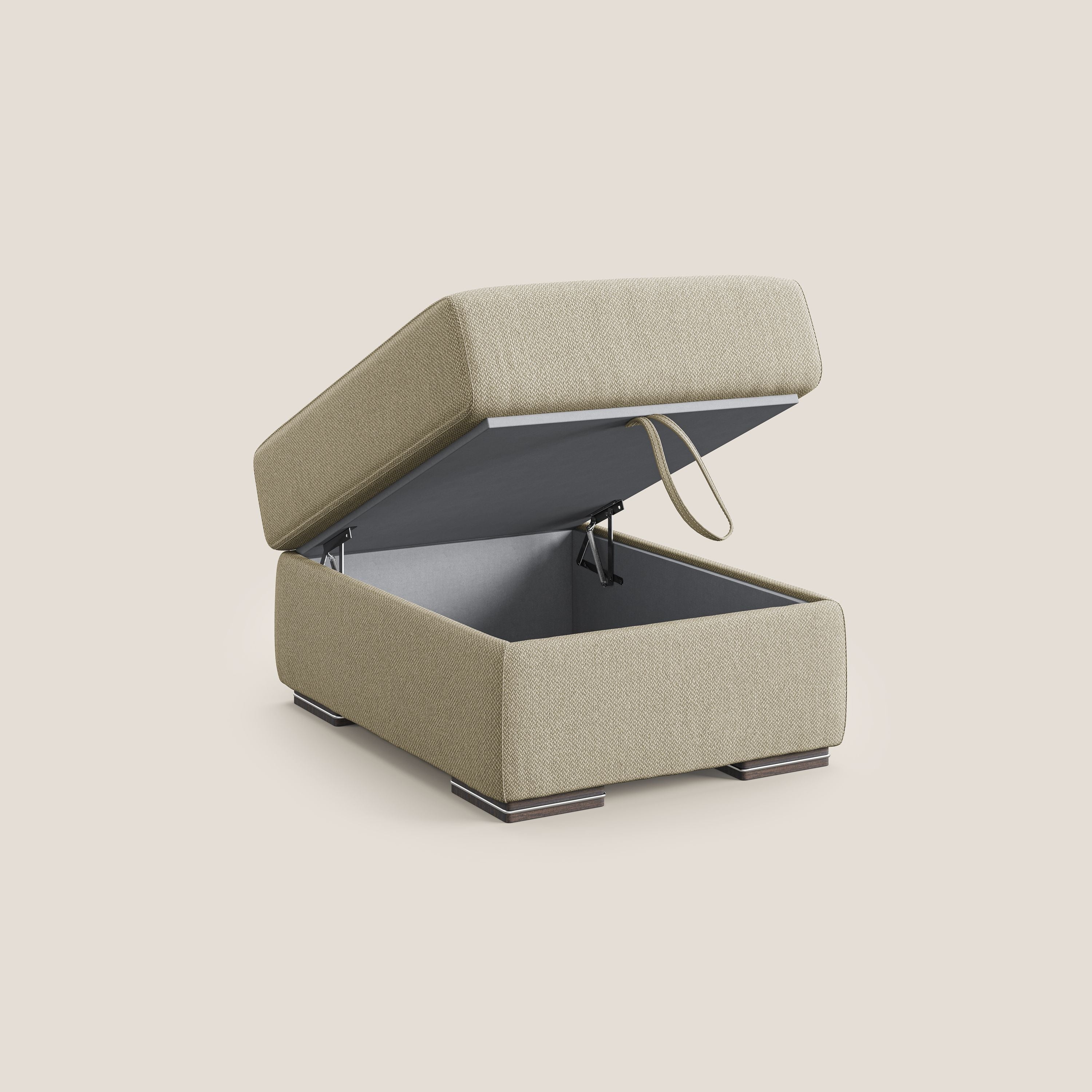 Sun pouf apribile contenitore in tessuto smacchiabile ad acqua T05 cammello - divani.store