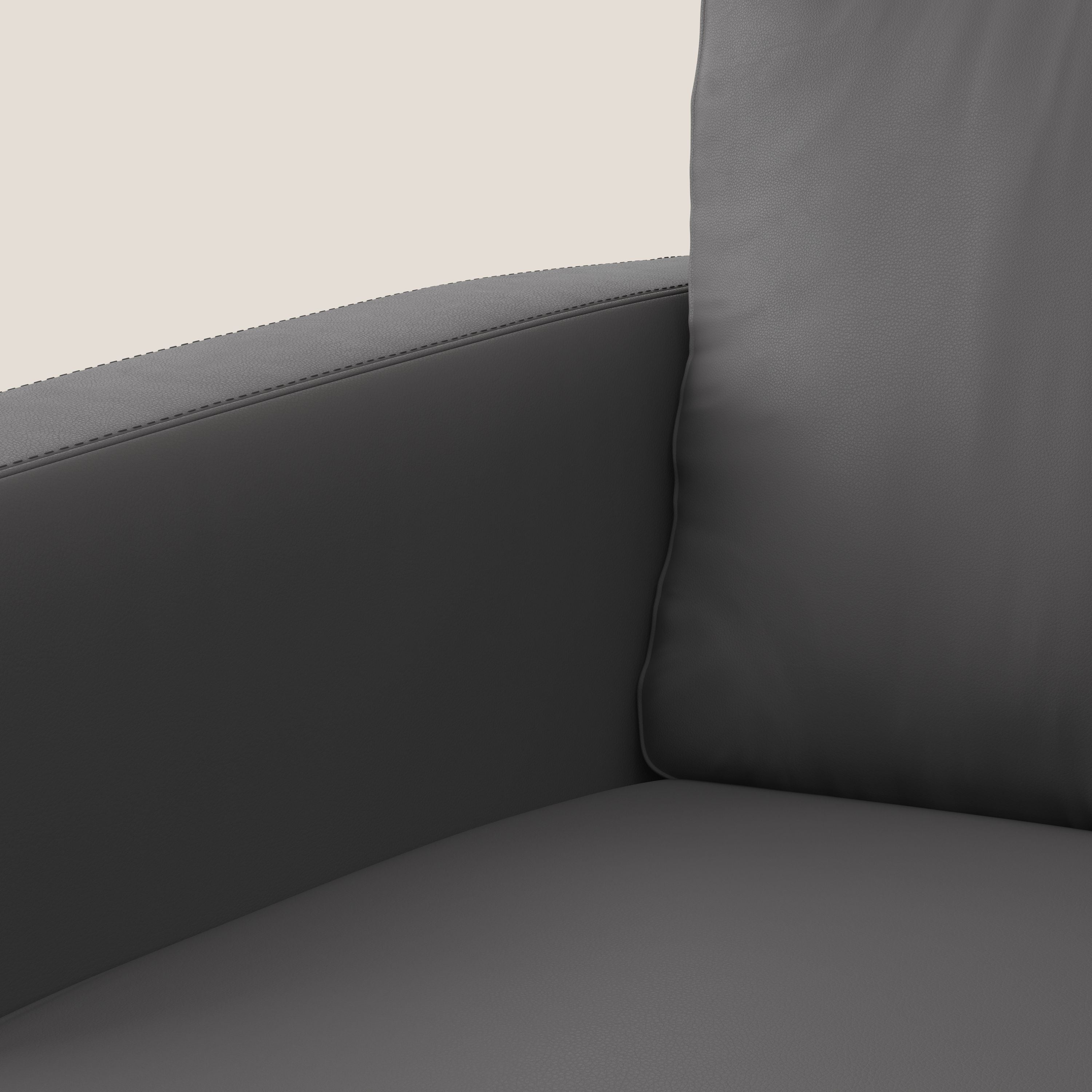 Orione Poltroncina in ecopelle moderna e impermeabile T04 antracite - divani.store