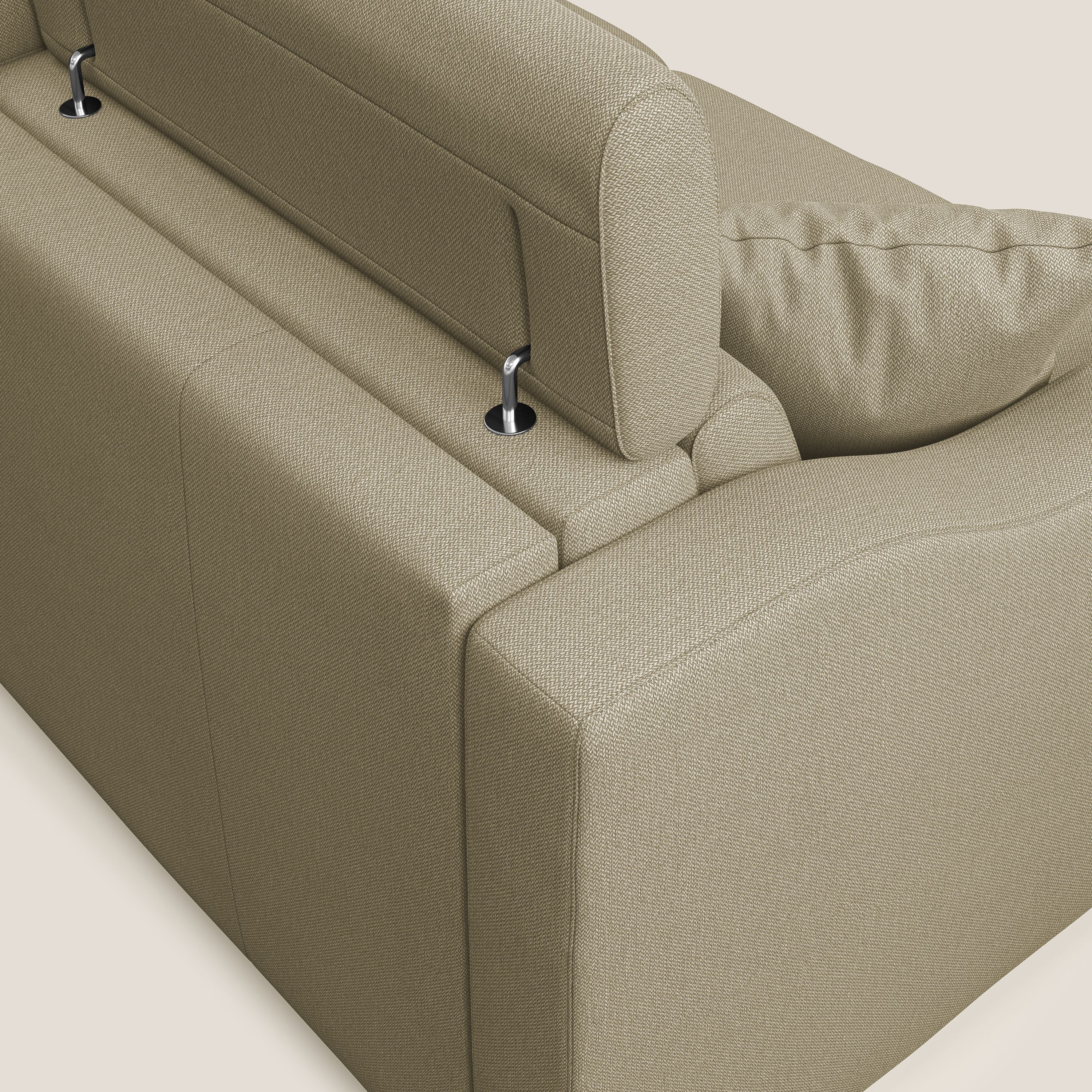 Amber divano letto angolare in tessuto smacchiabile T05 cammello - divani.store