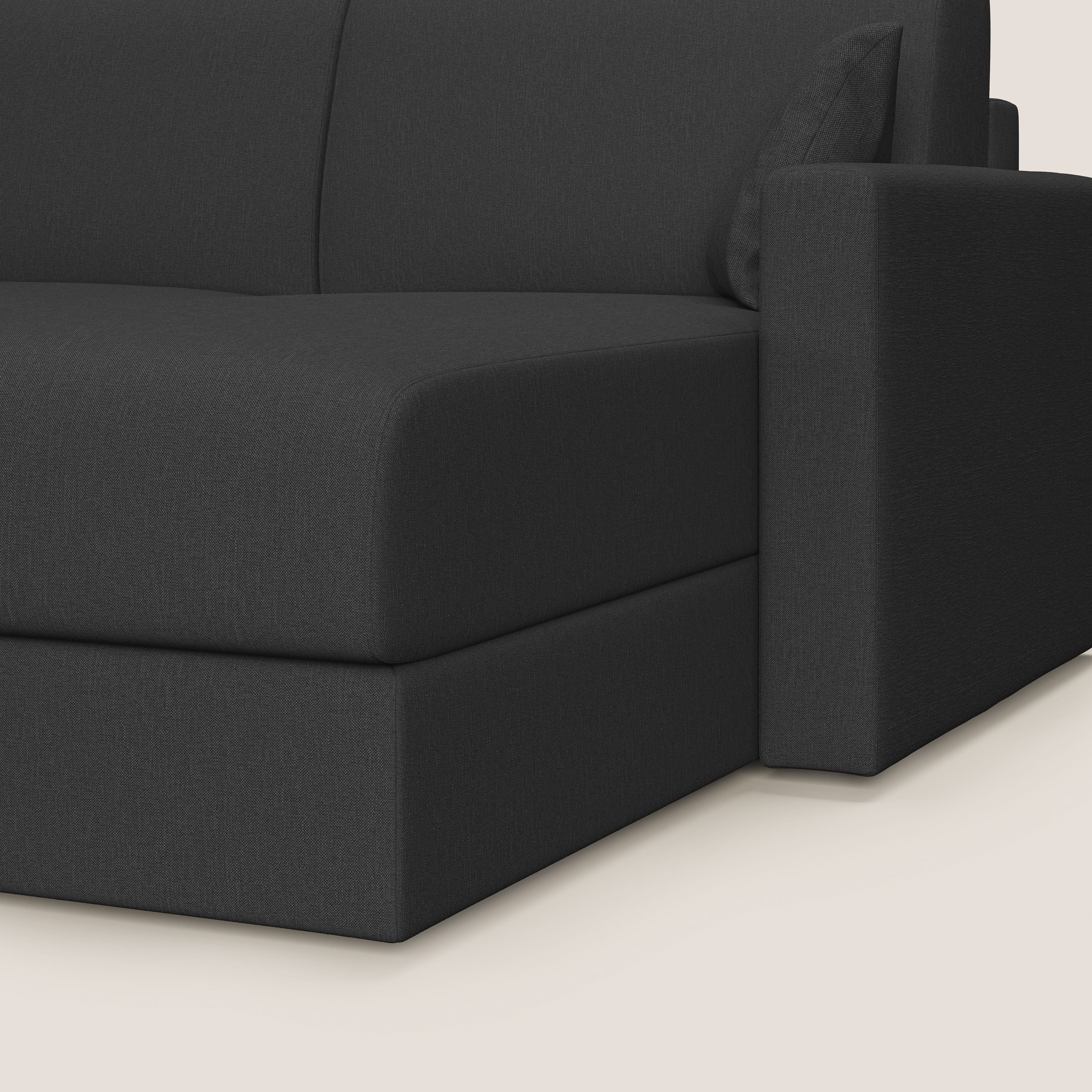 Chris Divano letto angolare 5 posti in tessuto impermeabile T13 antracite - divani.store