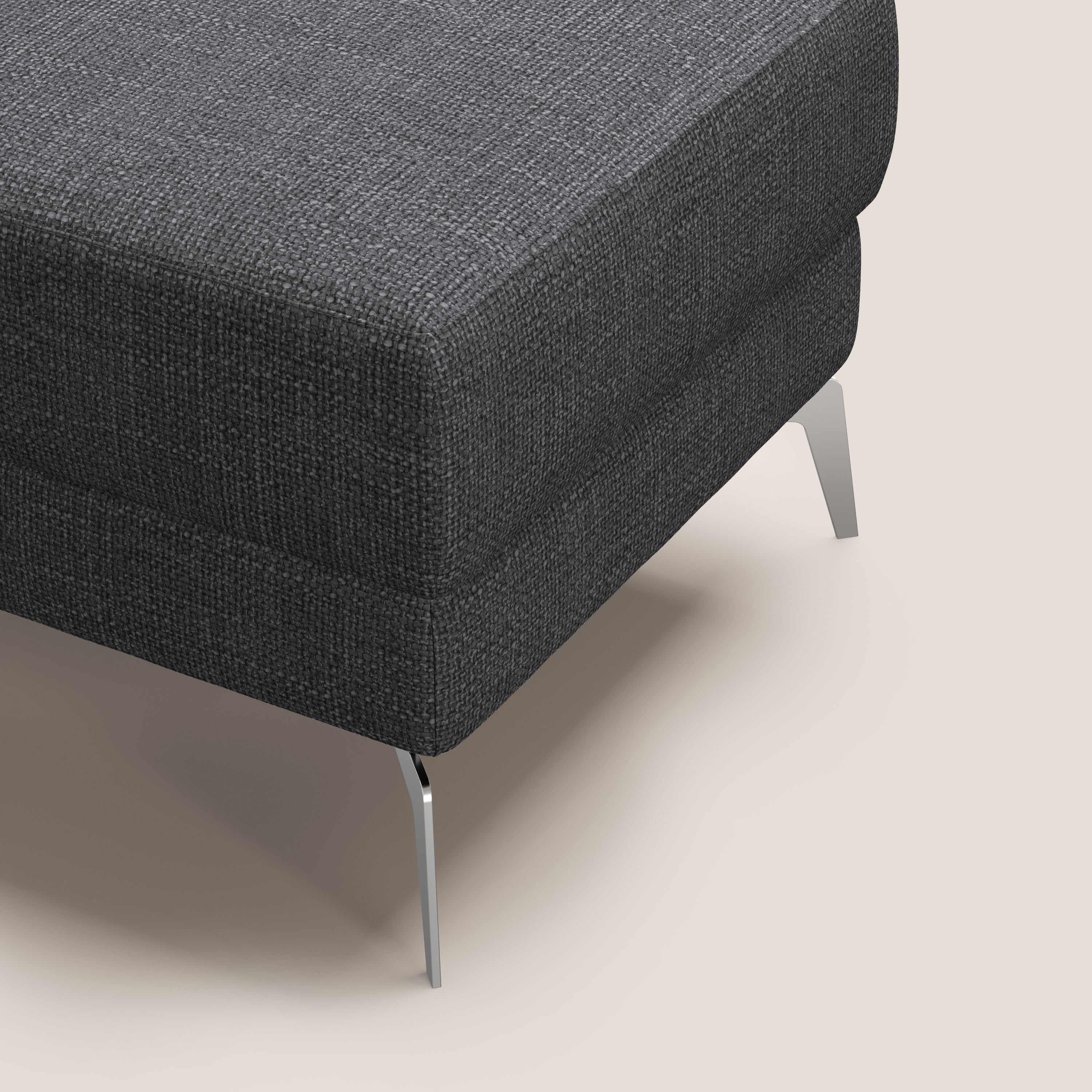 Star Pouf con piedini alti in tessuto impermeabile morbido intreccio T06 antracite - divani.store