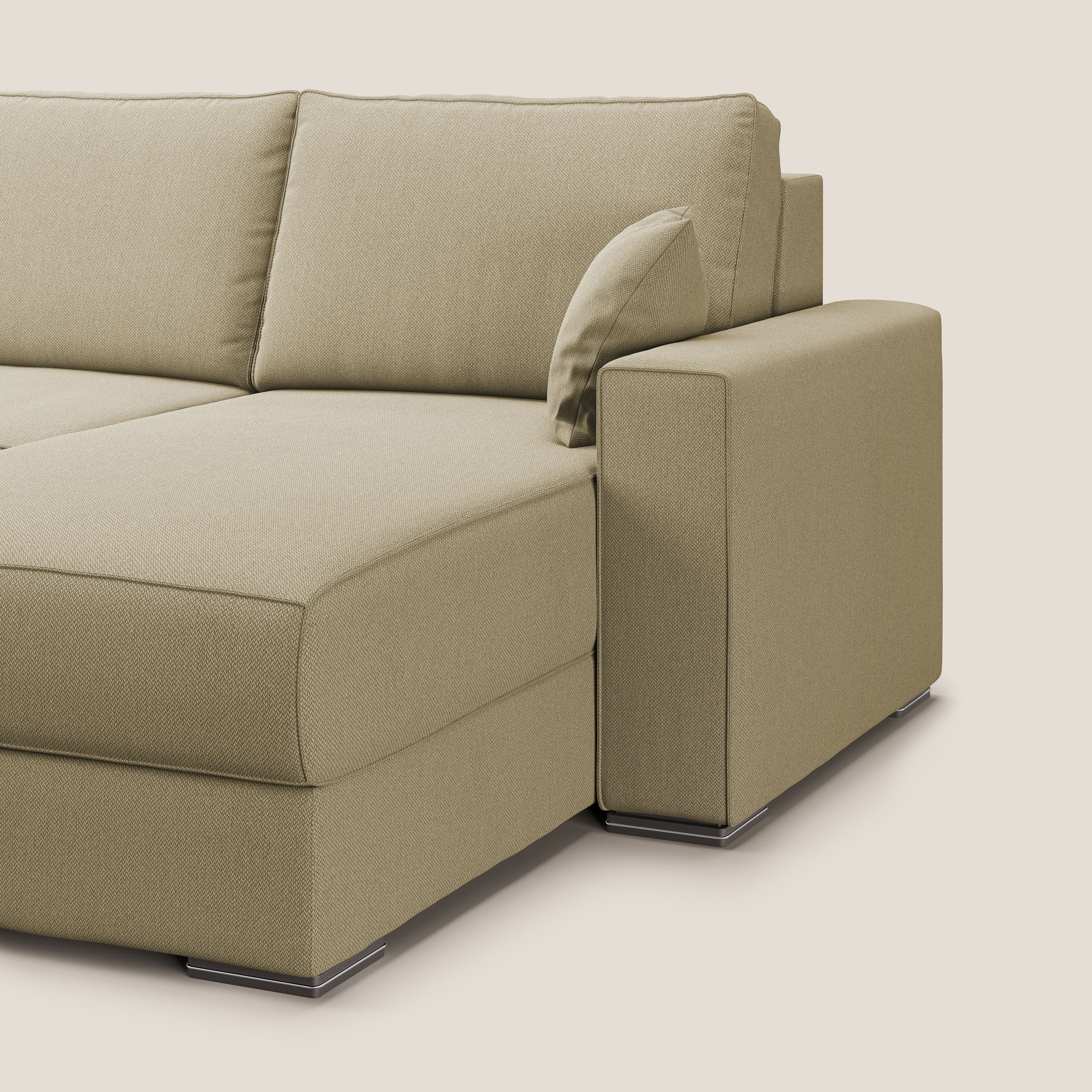 Dream Divano letto angolare in tessuto smacchiabile T05 cammello - divani.store