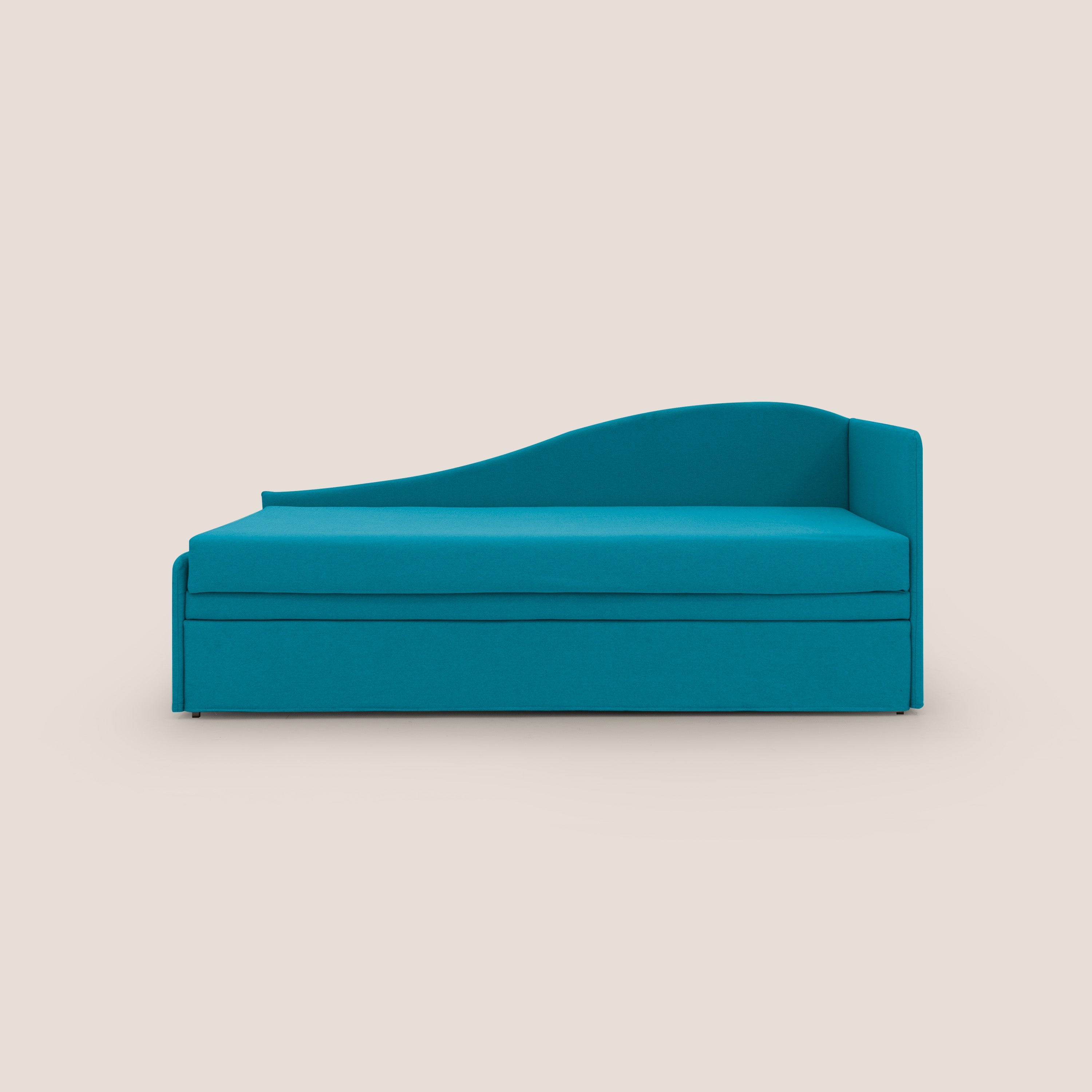 Nolo Divano duplex con doppio letto in tessuto simil cotone impermeabile T13 azzurro - divani.store