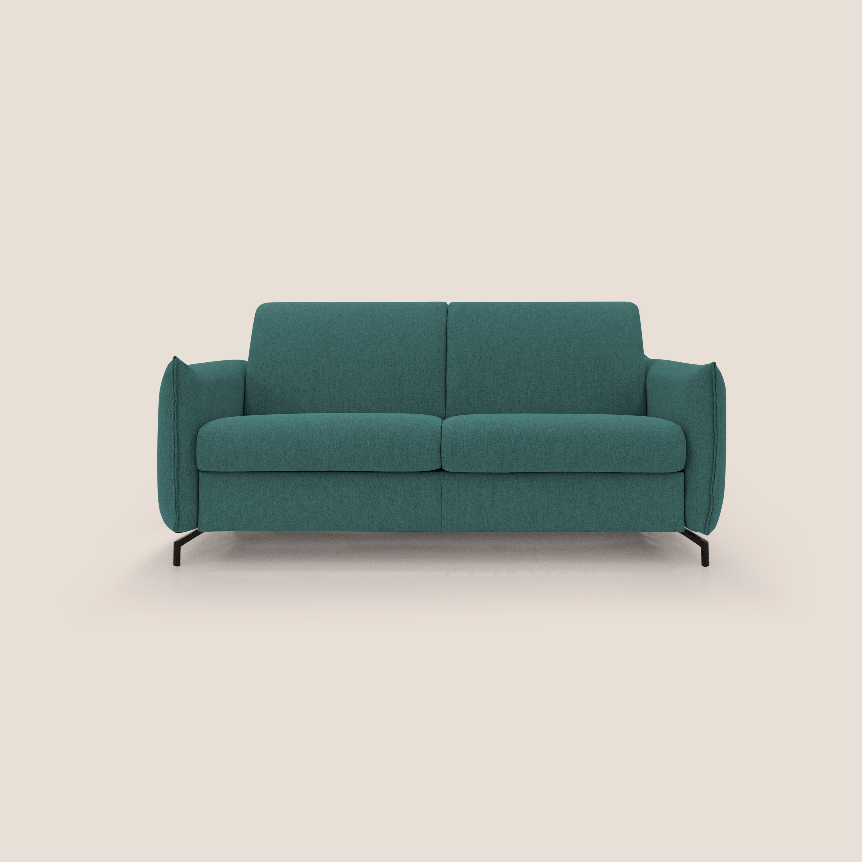 Scarlet divano letto in tessuto misto cotone impermeabile T19 petrolio - divani.store